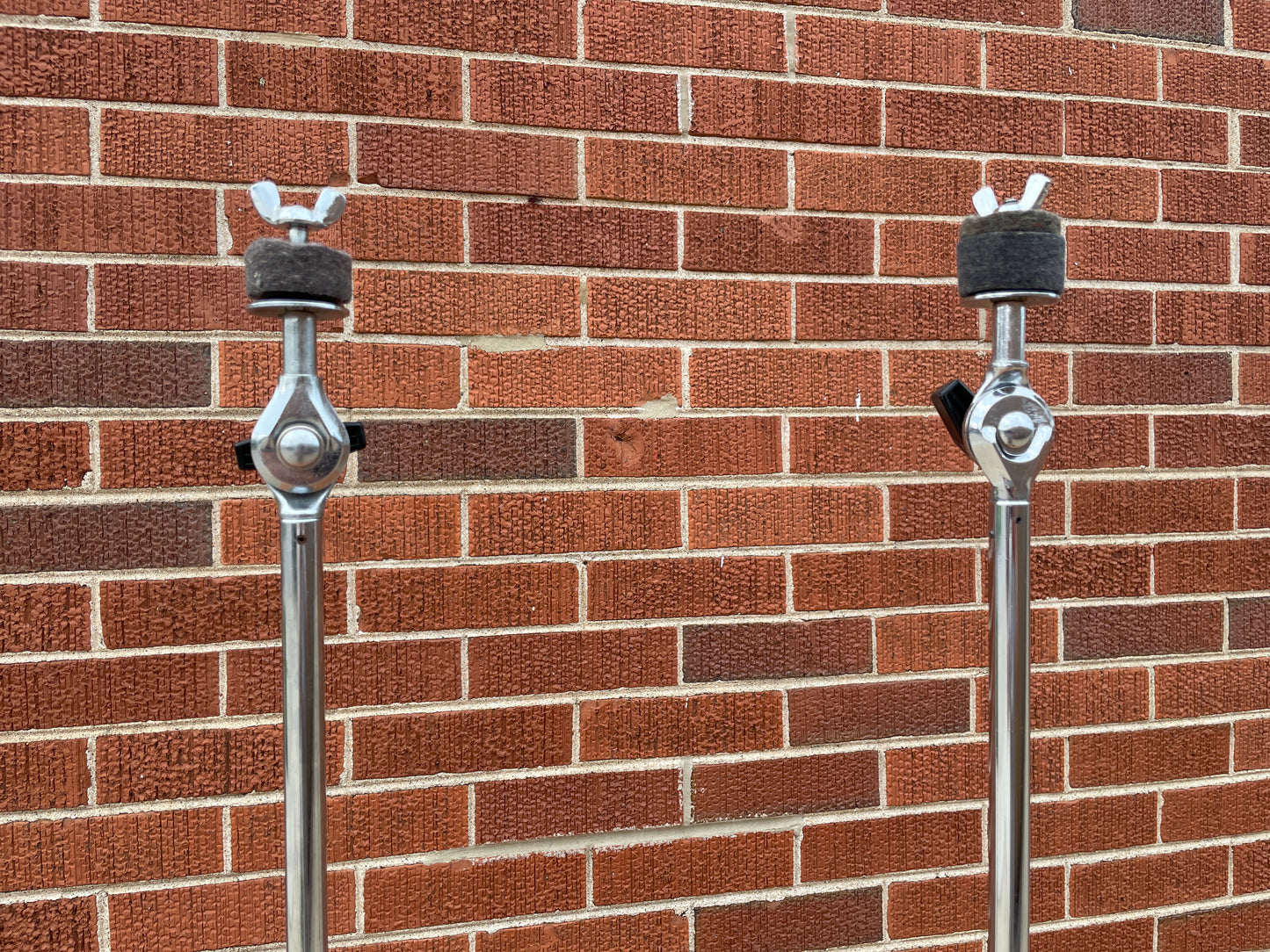 1970s Ludwig Atlas No. 1405 Straight Cymbal Stand Pair Tubular Legs