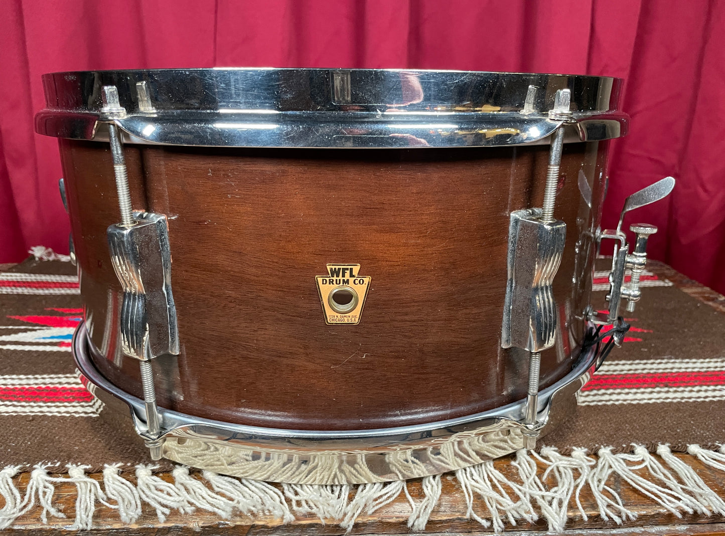1940s WFL 6.5x14 No. 470 Contest Model Snare Drum Mahogany