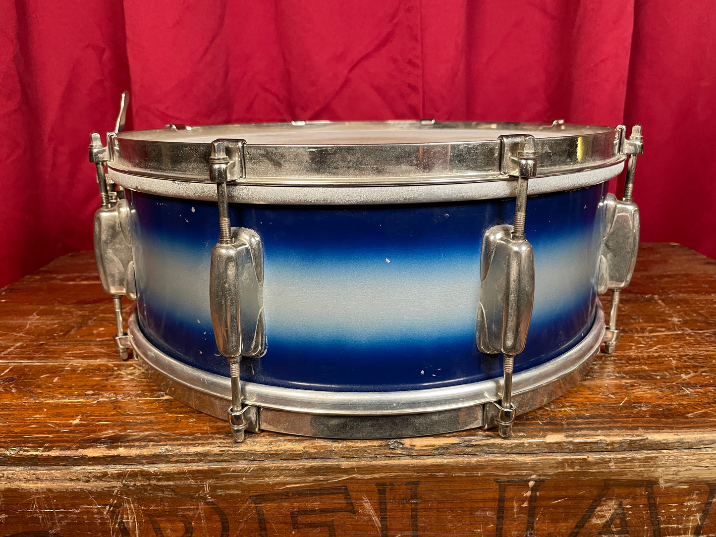1950s Slingerland No. 151 Student Model 5.5x14 Radio King Snare Drum Blue / White Duco