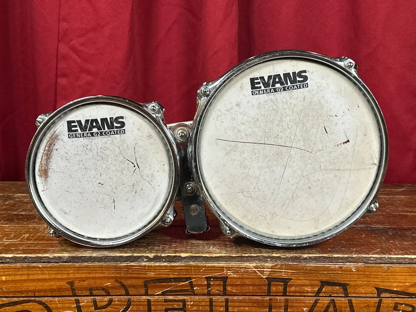 Vintage Ludwig 6" & 8" Tunable Bongo Pair Gray