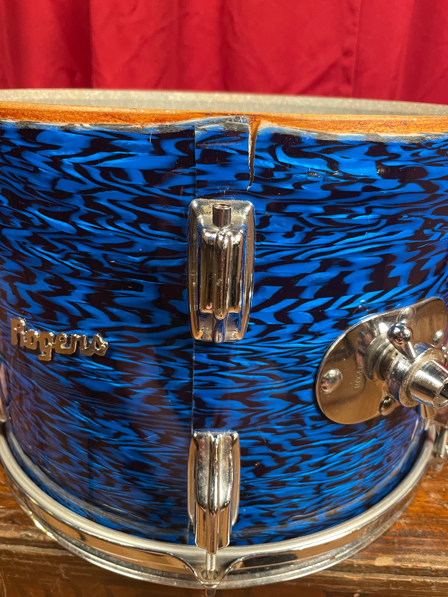 1960s Rogers Holiday 9x13 Tom Drum Blue Onyx Rewrap