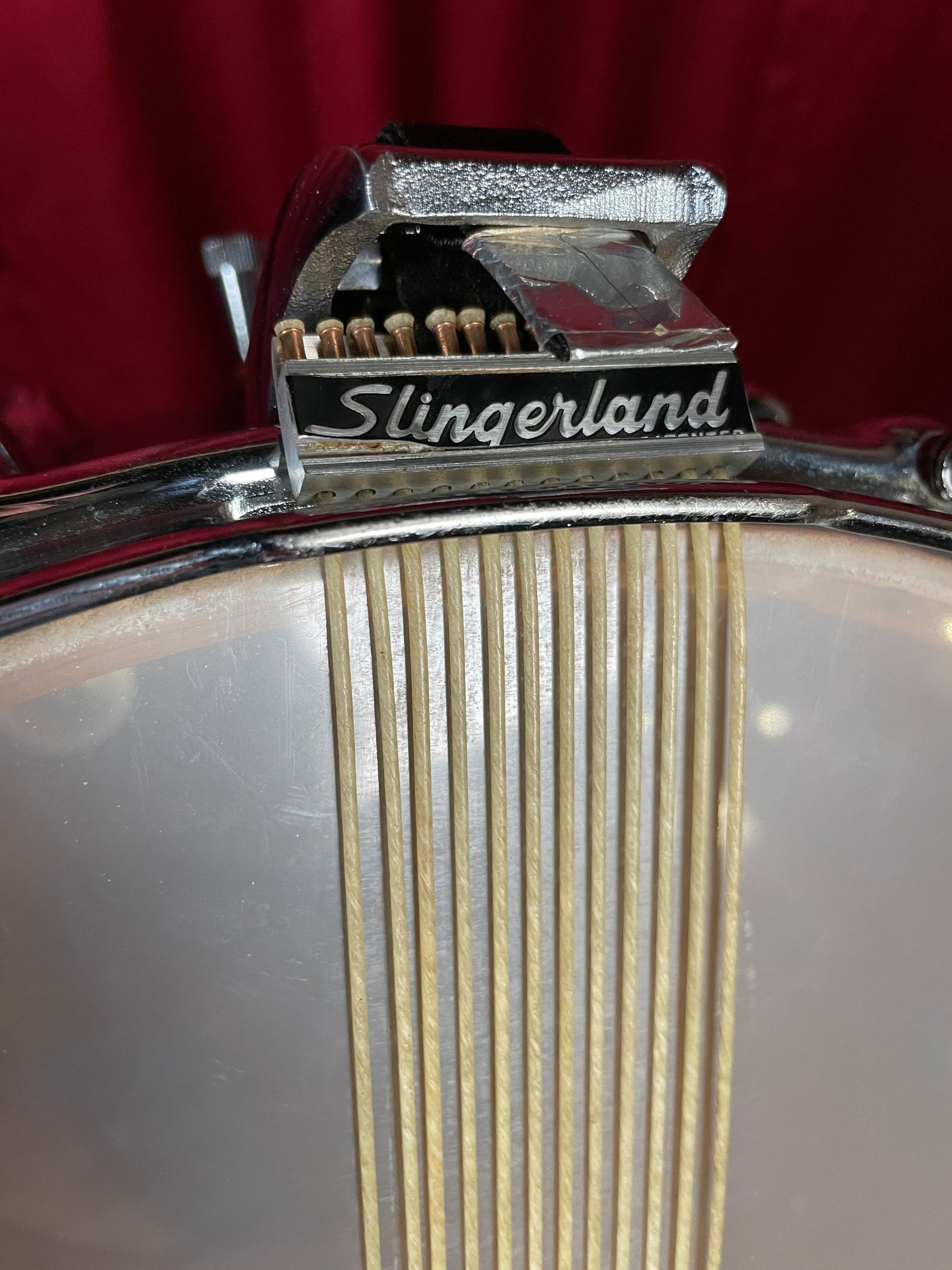 1970s Slingerland 12x15 Marching Snare Drum Blue Sparkle