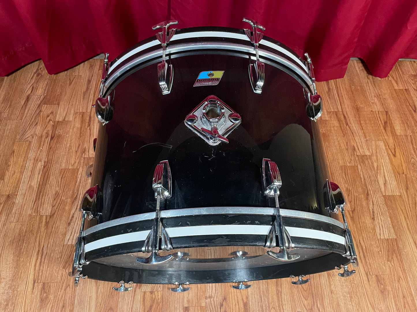 1970s Ludwig 14x22 Vistalite Bass Drum Smoke Translucent Black