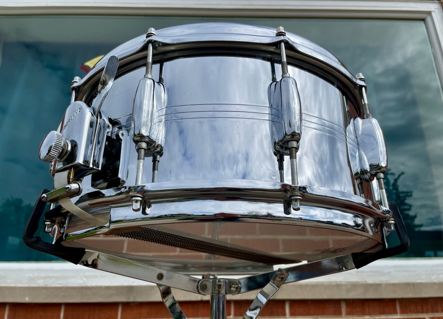 1970's Slingerland 10-Lug Gene Krupa 6.5x14 Chrome Over Brass Snare Drum