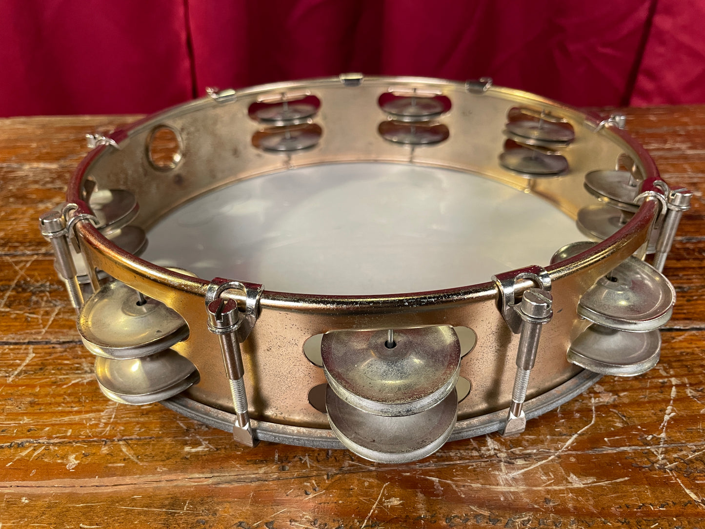 Vintage Ludwig 10" Bronze Double Row Tunable Tambourine No. 98A 1960s/1970s