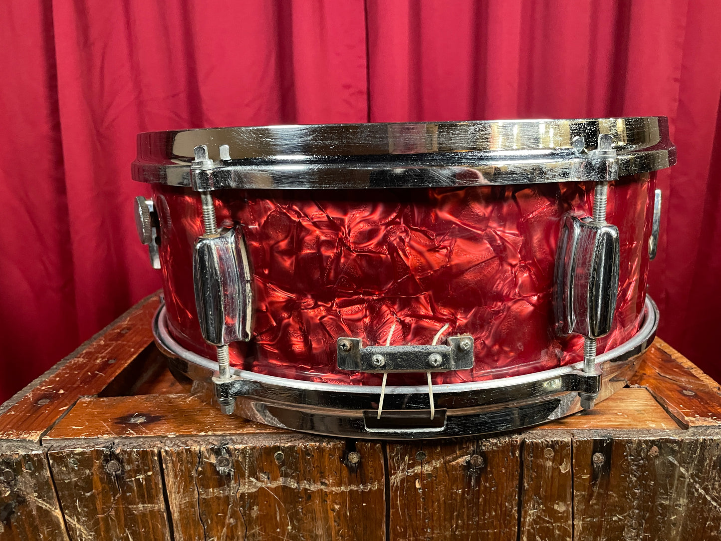 1960s Made in Japan 5.5x14 Snare Drum Red Pearl 6-Lug MIJ