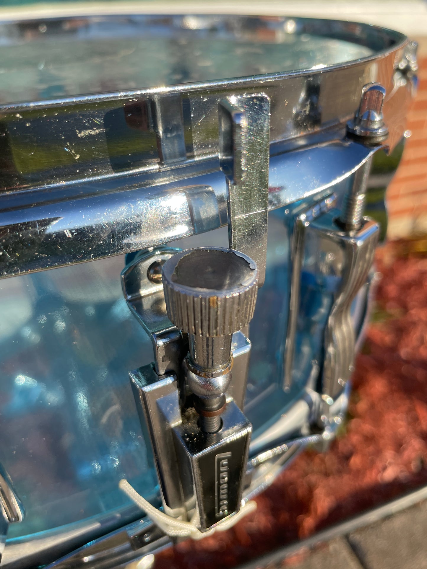 1970s Ludwig 5x14 Blue Vistalite Snare Drum