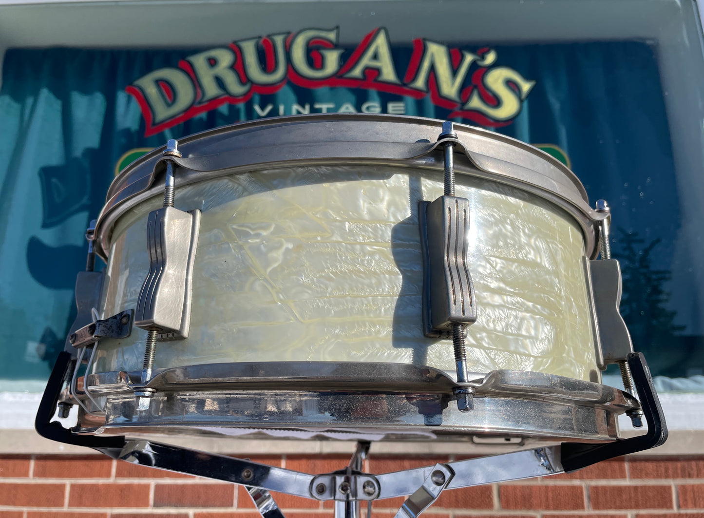 1959 Ludwig No. 900P Buddy Rich Super Classic 5.5x14 Snare Drum White Marine Pearl WMP