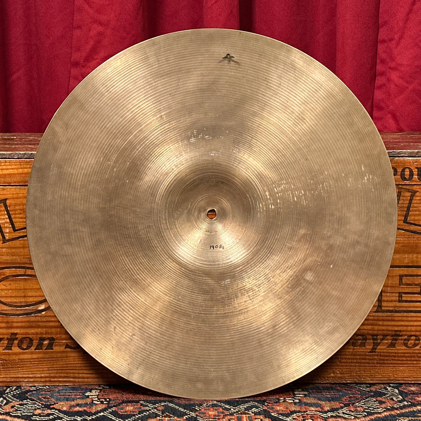 19" Zildjian A 1950s Small Stamp Medium-Light Ride Cymbal w/ 1 Rivet 1908g *Video Demo*