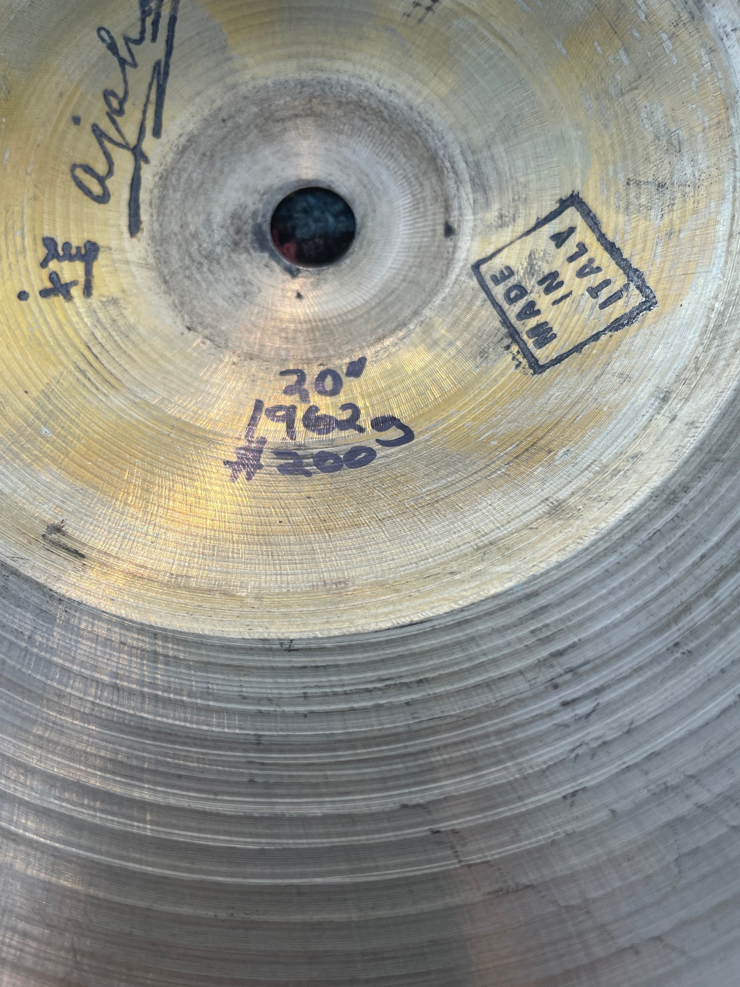 20" Tosco 1970s Ajaha Medium Ride Cymbal 1962g Made In Italy Pre-UFIP *Video Demo*