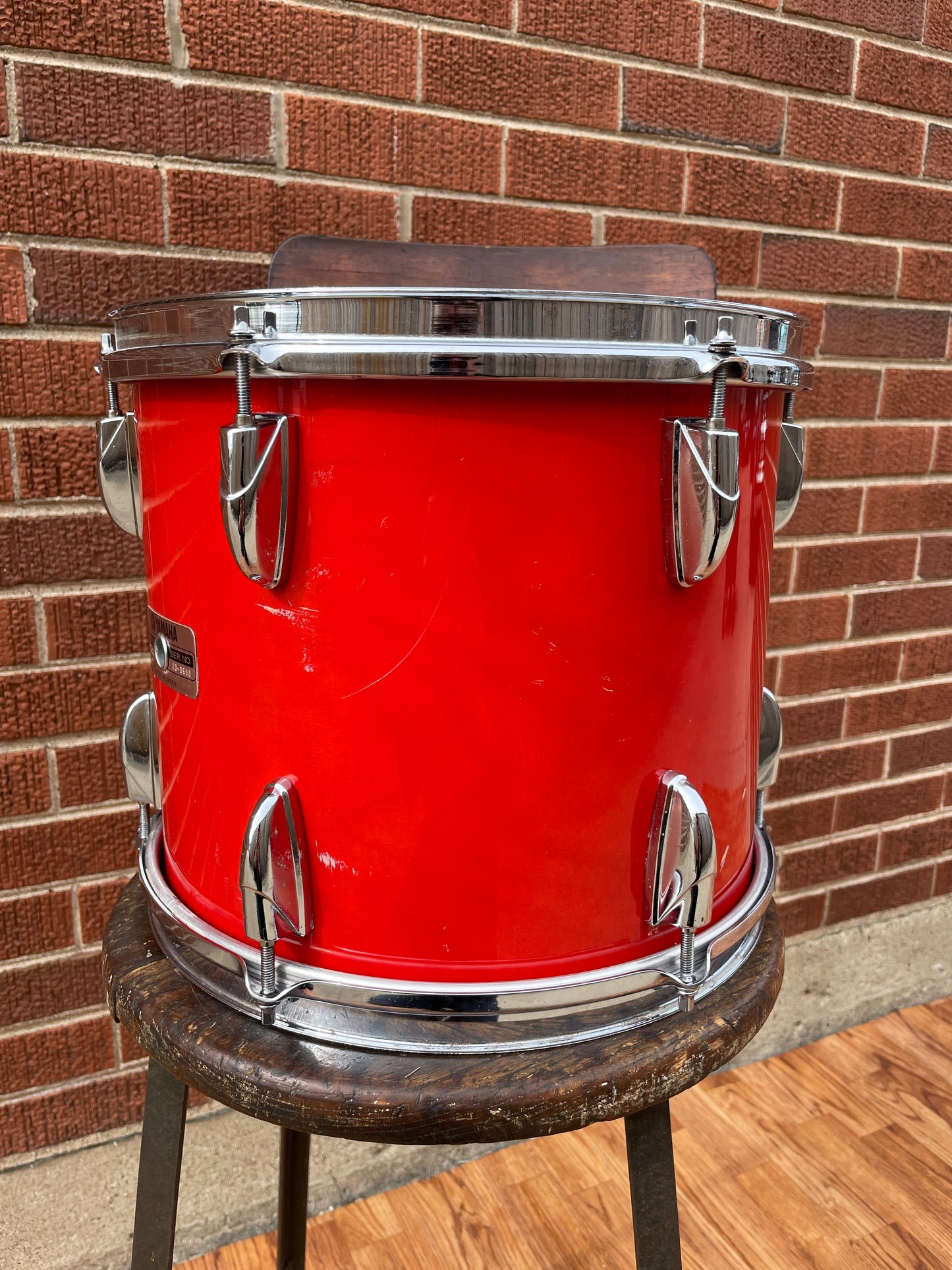 1980s Yamaha 12" Power Tour Custom Tom Drum Single Red Wood 12x10 10x12