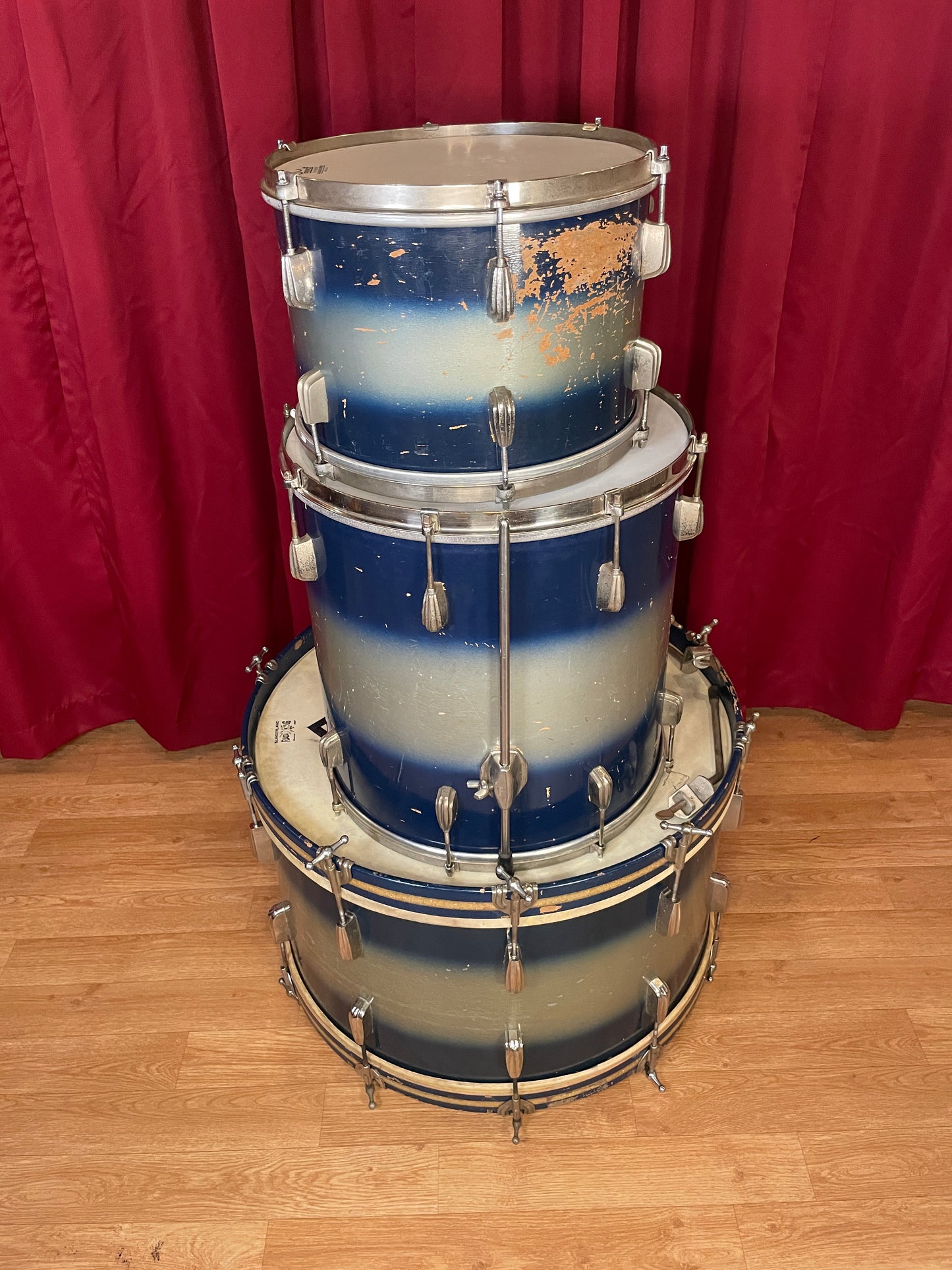 Vintage Slingerland Radio King Drum Set Blue/Silver Duco 24/13/16