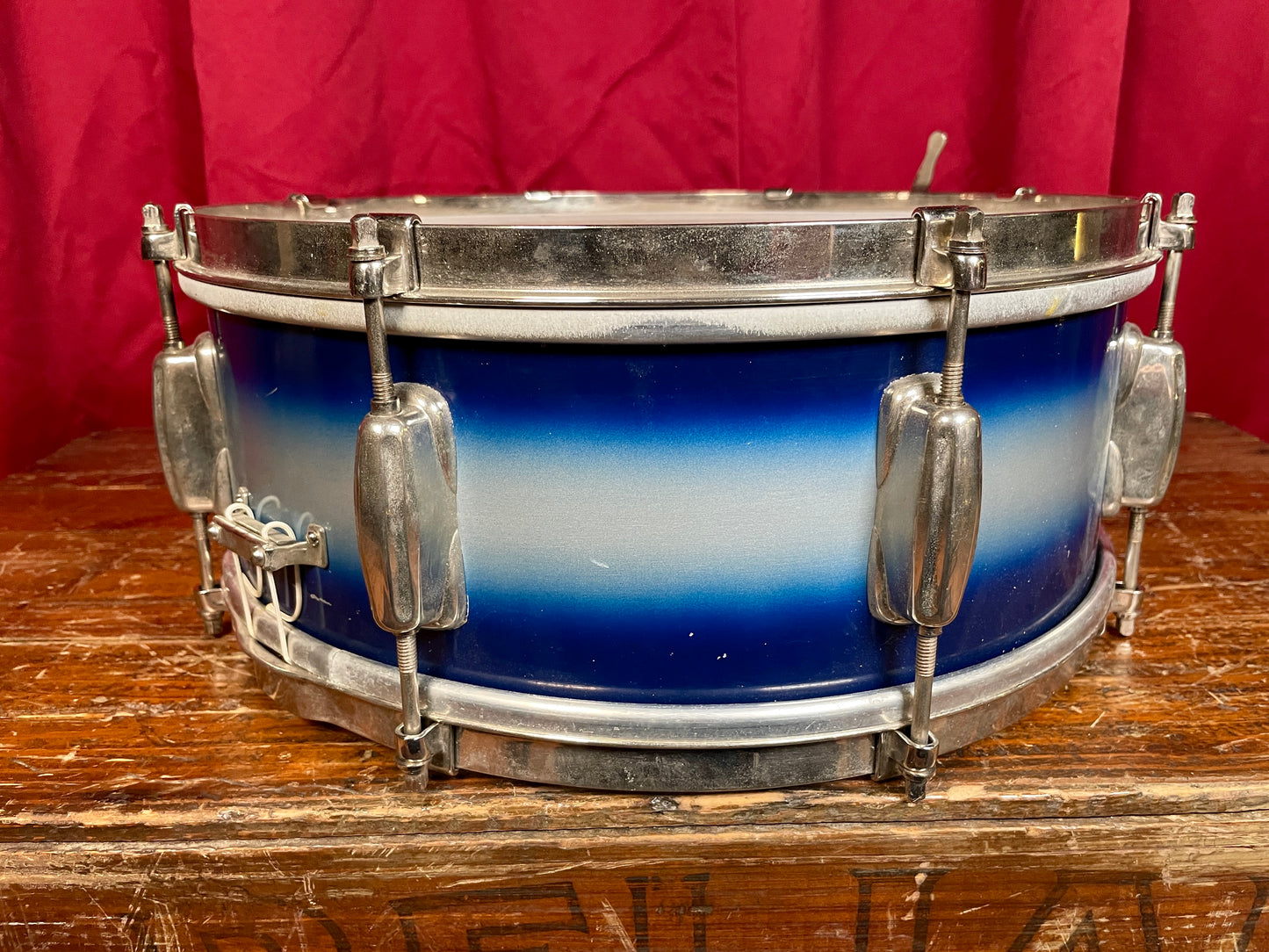1950s Slingerland No. 151 Student Model 5.5x14 Radio King Snare Drum Blue / White Duco