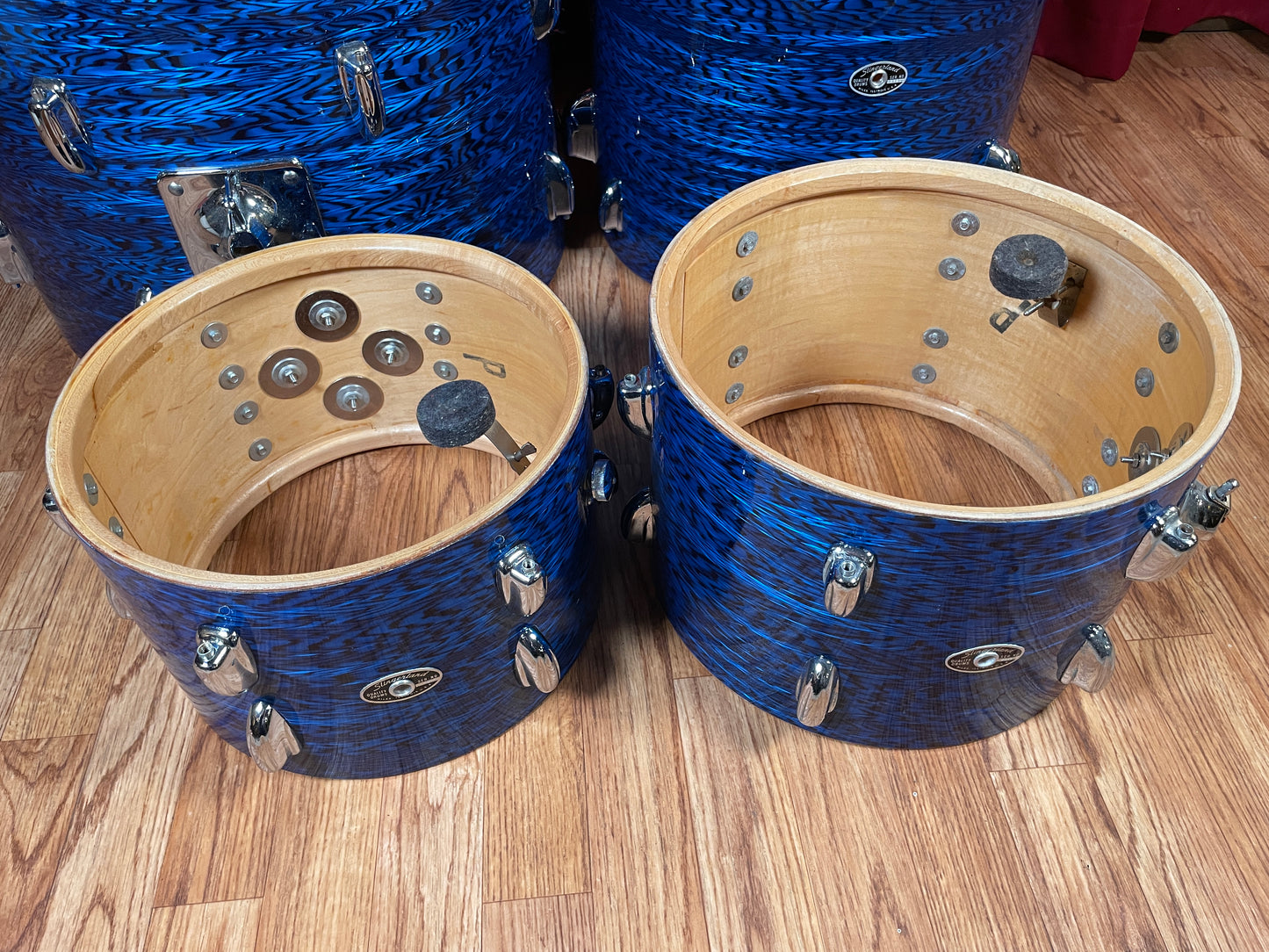 1970s Slingerland New Rock Outfit No. 50 N Blue Agate Catalog Drum Set 20/12/13/16
