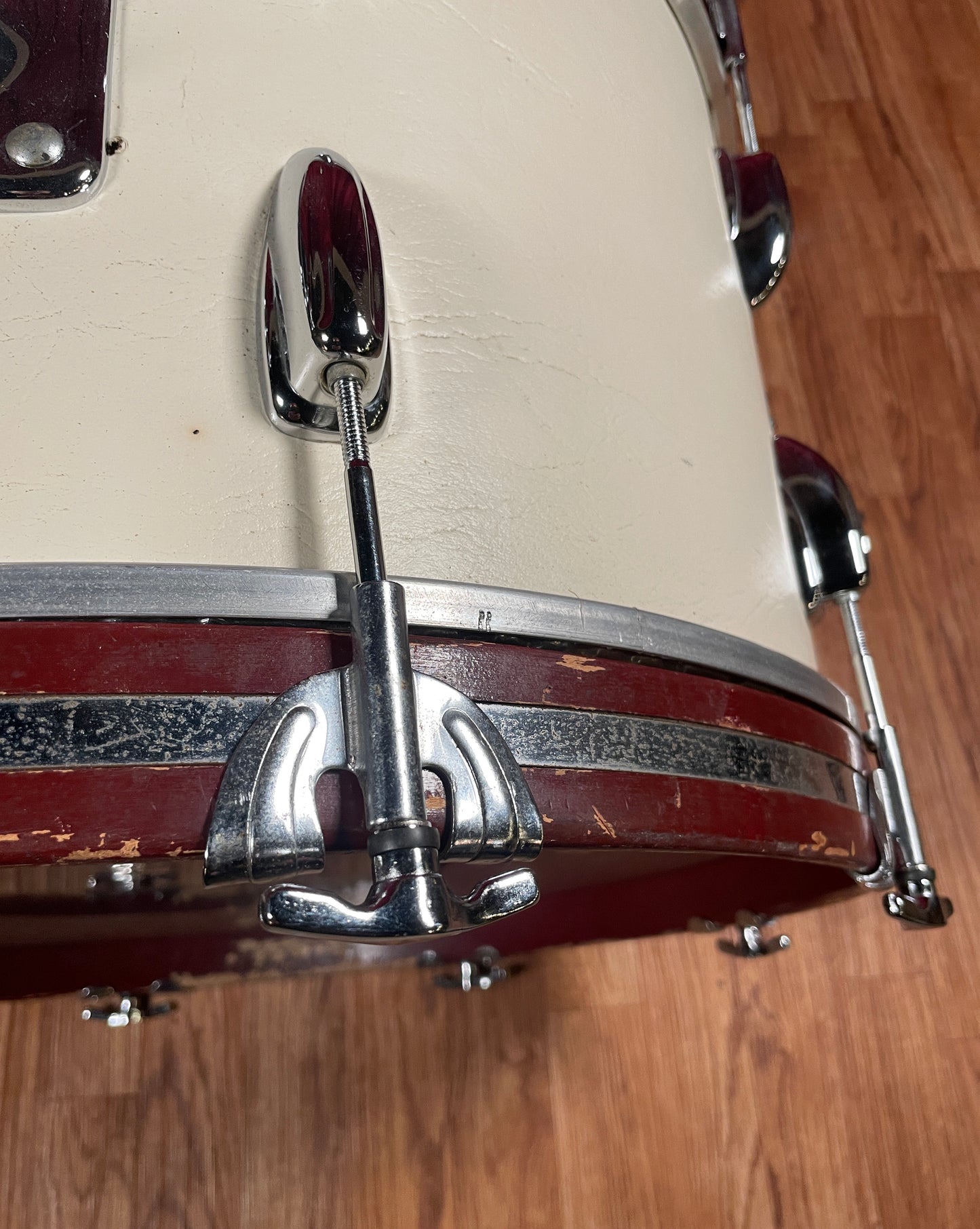 1975 Slingerland Sound King 12x20 Bass Drum Classic White Cordova Leatherette Wrap