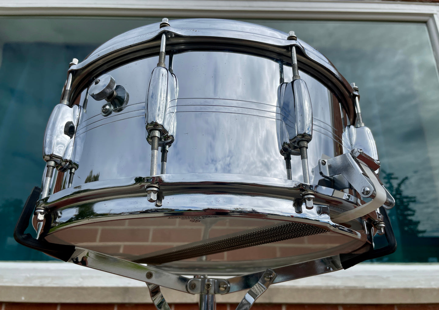 1970's Slingerland 10-Lug Gene Krupa 6.5x14 Chrome Over Brass Snare Drum