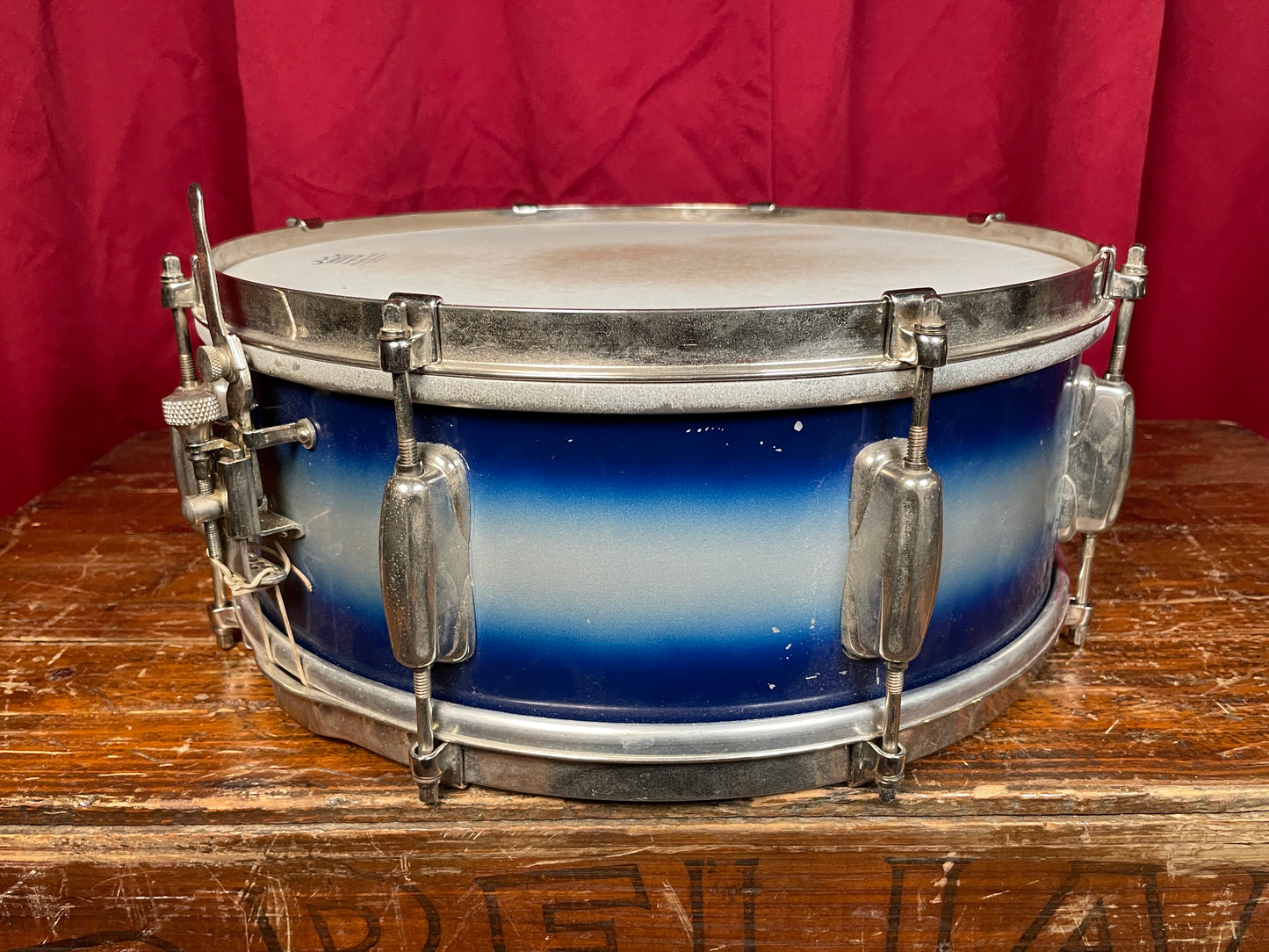1950s Slingerland No. 151 Student Model 5.5x14 Radio King Snare Drum Blue / White Duco