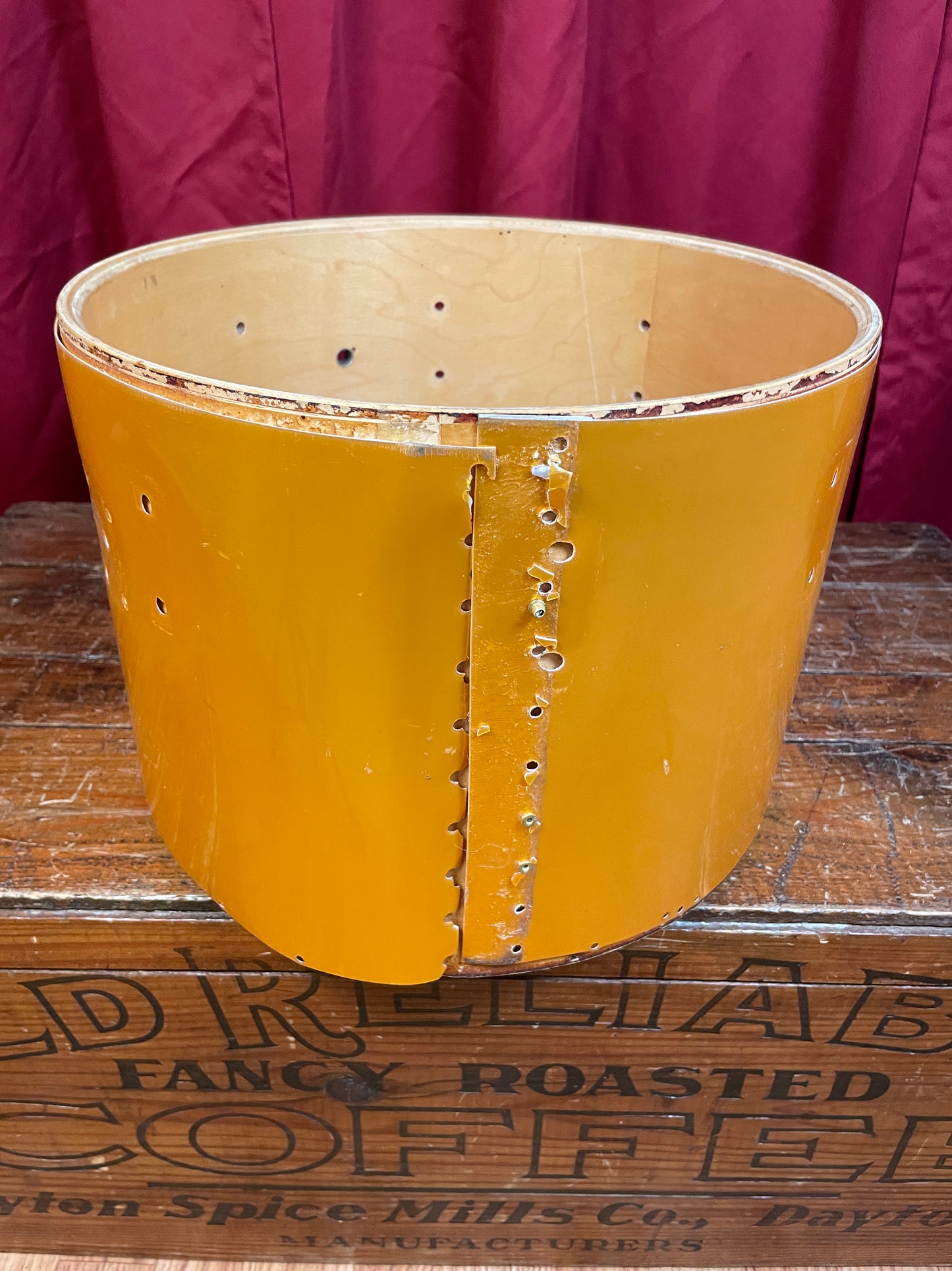 1980s Ludwig 9x13 Concert Tom Drum Shell Gold Silk 6-Ply