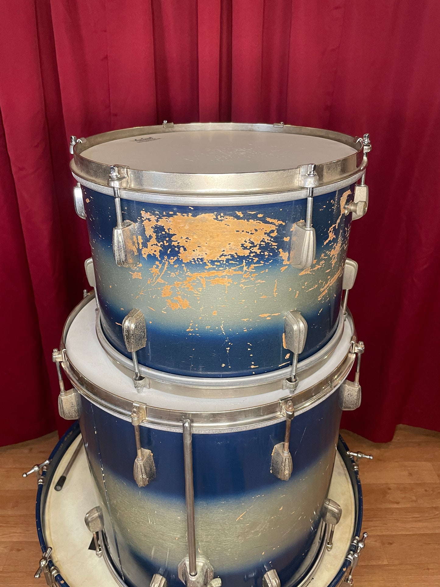Vintage Slingerland Radio King Drum Set Blue/Silver Duco 24/13/16