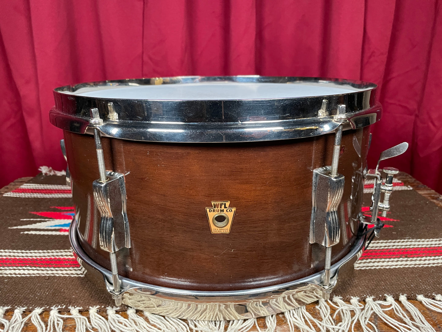 1940s WFL 6.5x14 No. 470 Contest Model Snare Drum Mahogany