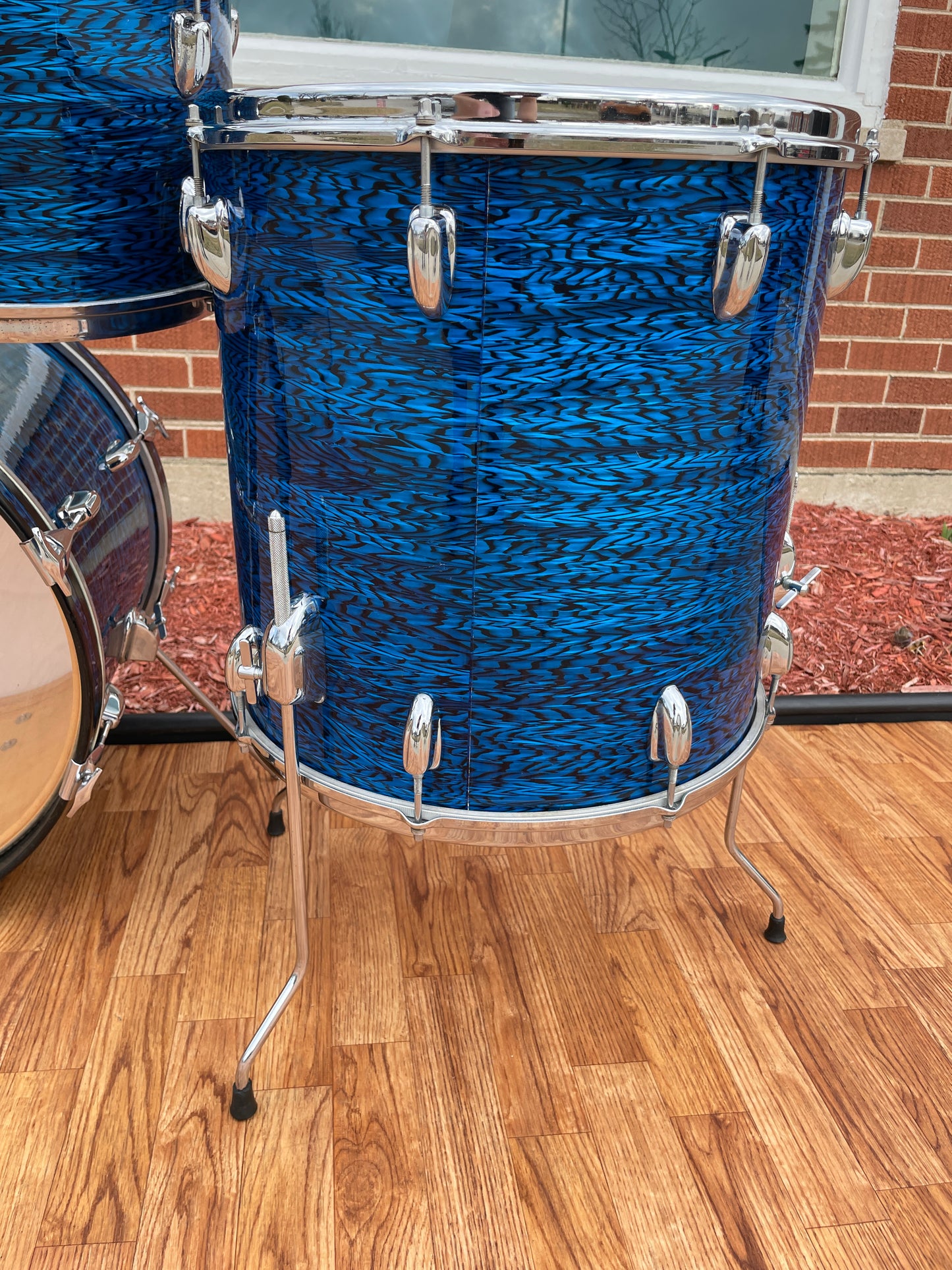1970s Slingerland New Rock Outfit No. 50 N Blue Agate Catalog Drum Set 20/12/13/16