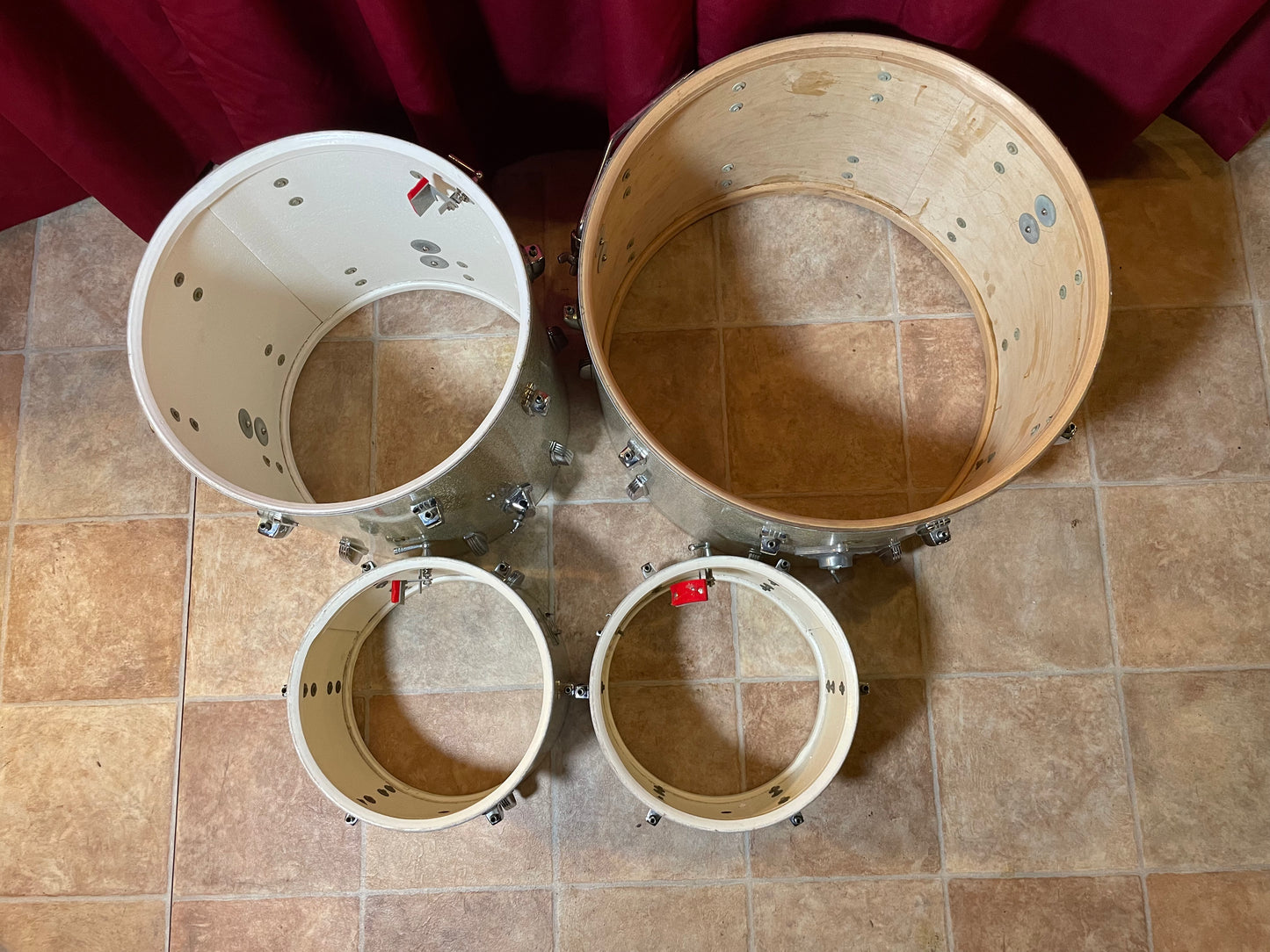 1960s Ludwig Hollywood Drum Set Silver Sparkle Pre-Serial COB