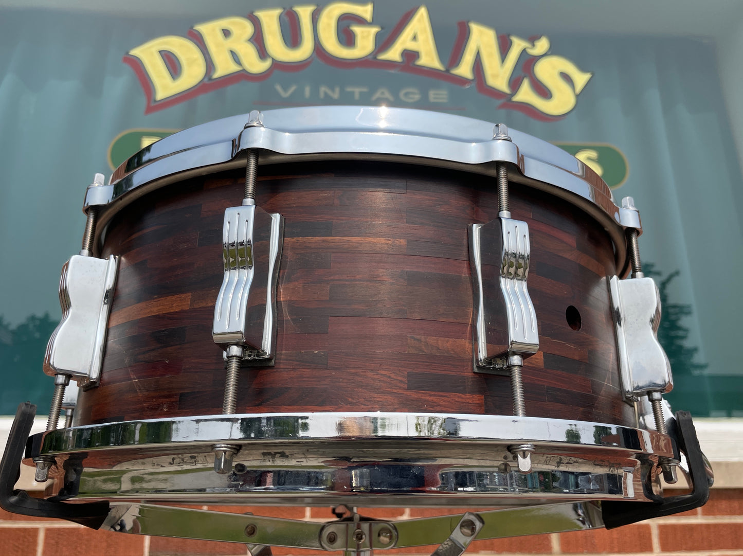 1980s SOTA 6x14 Segmented Rosewood Shell Snare Drum State Of The Art John Panazzo Styx