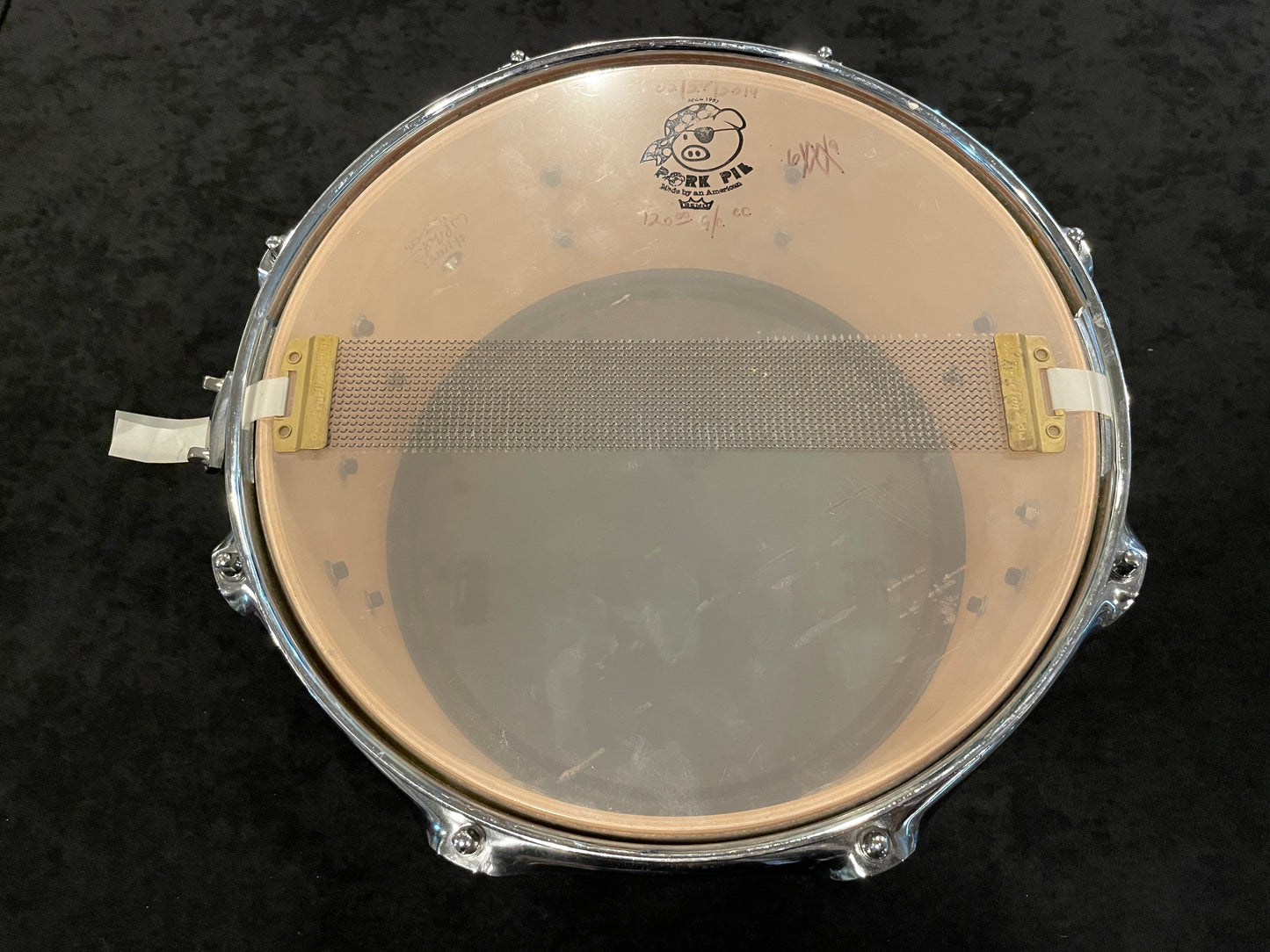 2002 Pork Pie 6x12 USA Custom Maple Snare Drum Silver Glass Glitter Sparkle