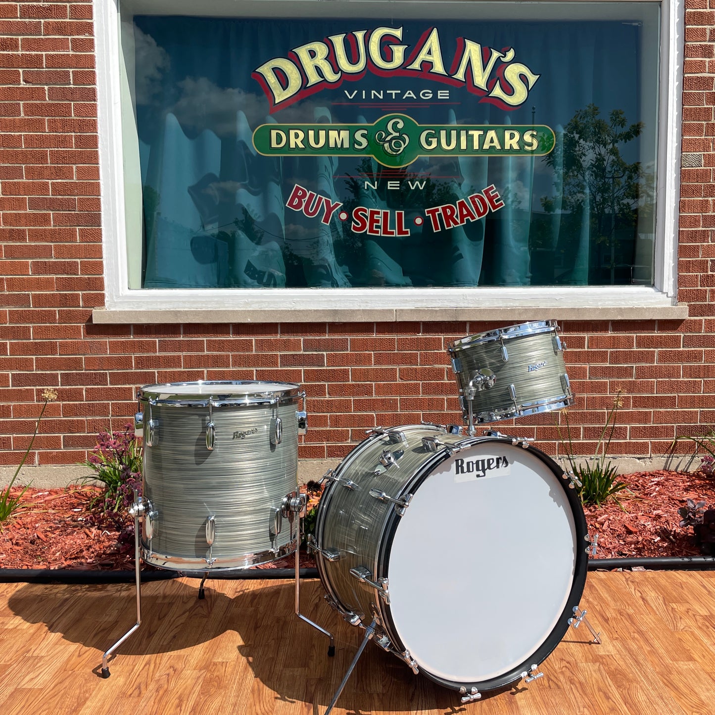 1960s Rogers Holiday Buddy Rich Celebrity Drum Set Steel Gray Ripple Pearl 22/13/16 Cleveland