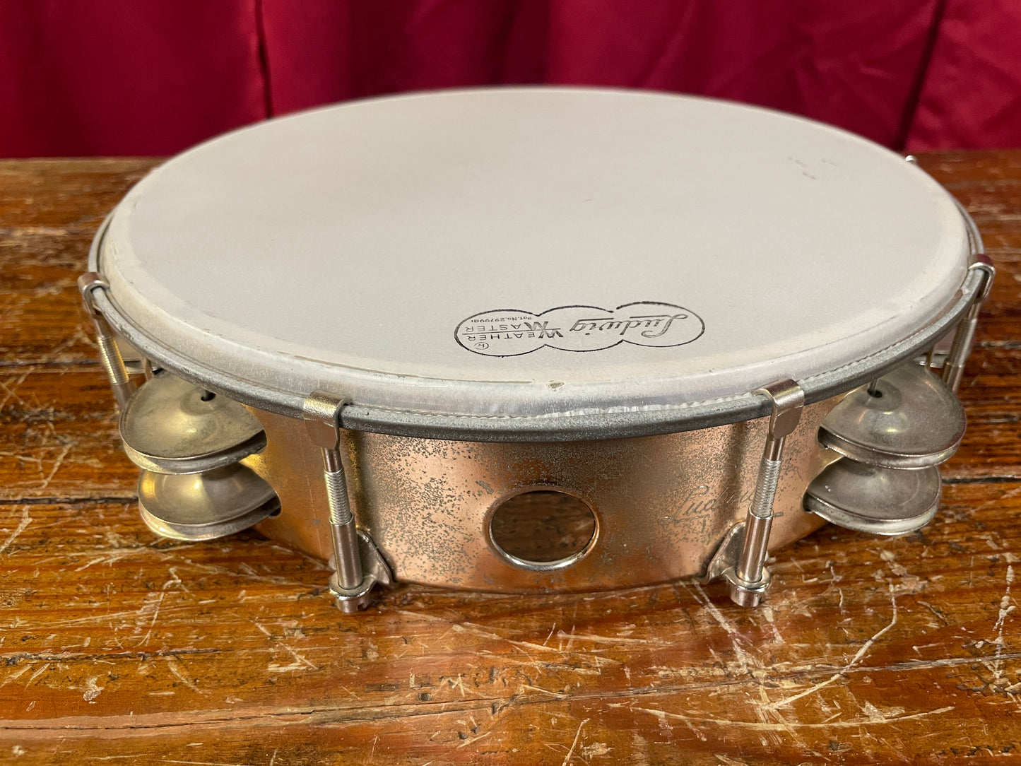 Vintage Ludwig 10" Bronze Double Row Tunable Tambourine No. 98A 1960s/1970s