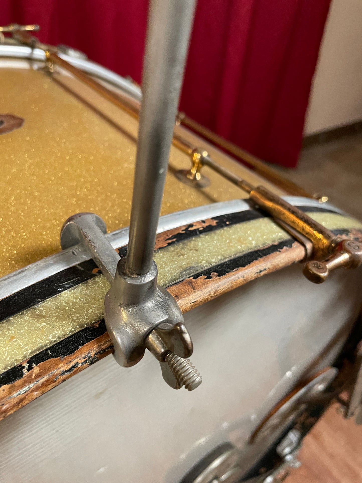 1920s Ludwig No. 476 Upright Crash Cymbal Holder Hoop Mounted Cymbal Arm