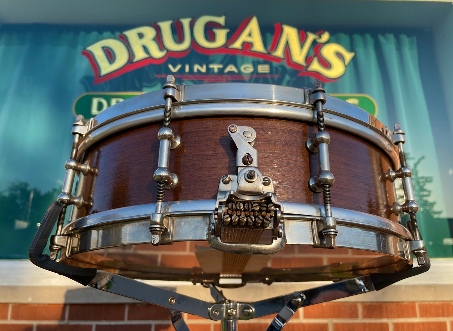 1920s Ludwig No. 245 Dance Model 4x14 Solid Walnut Shell Super Ludwig Snare Drum