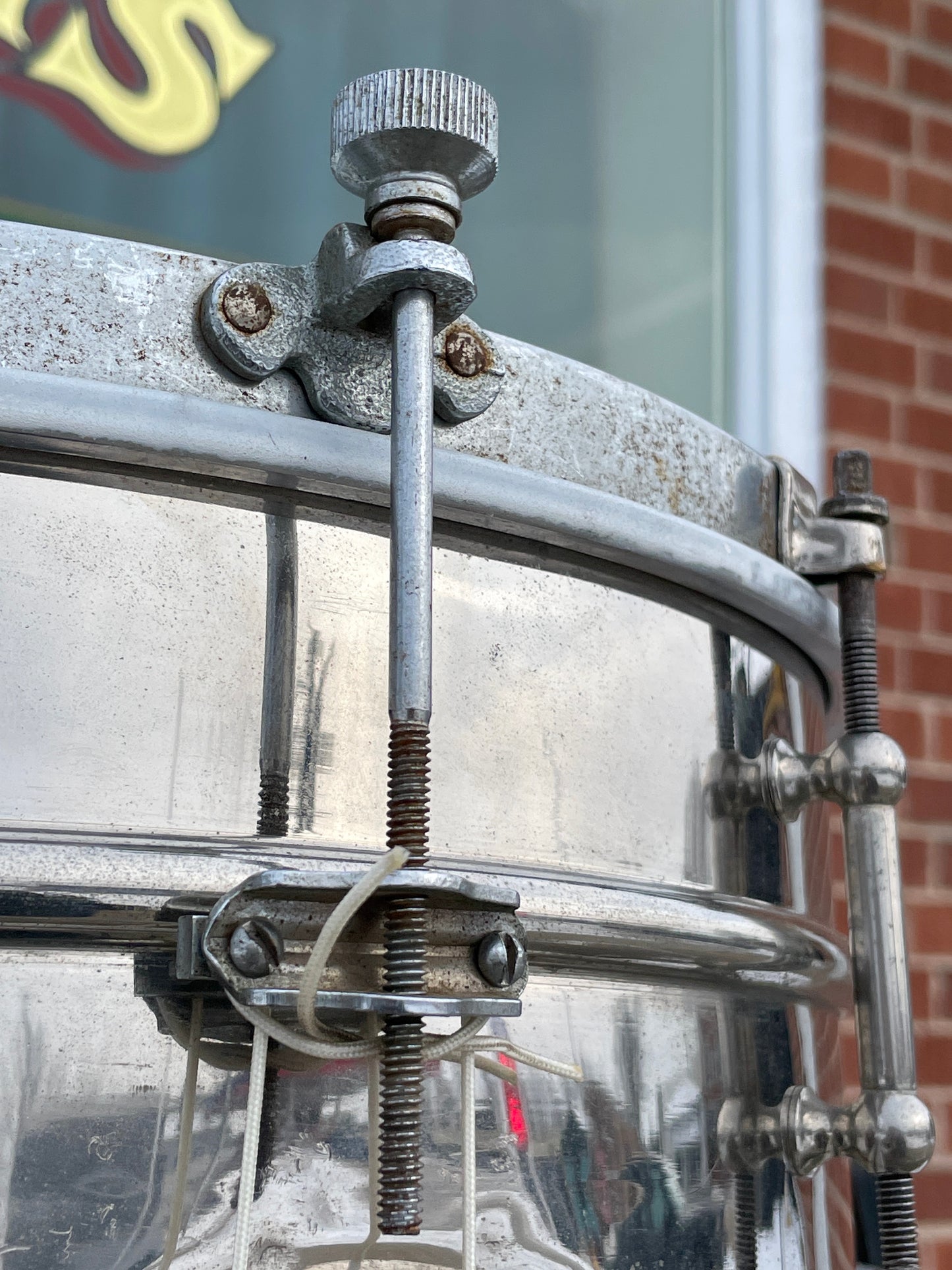 1920s Ludwig 5x14 Universal 2-Pc. Brass Shell Snare Drum Pioneer