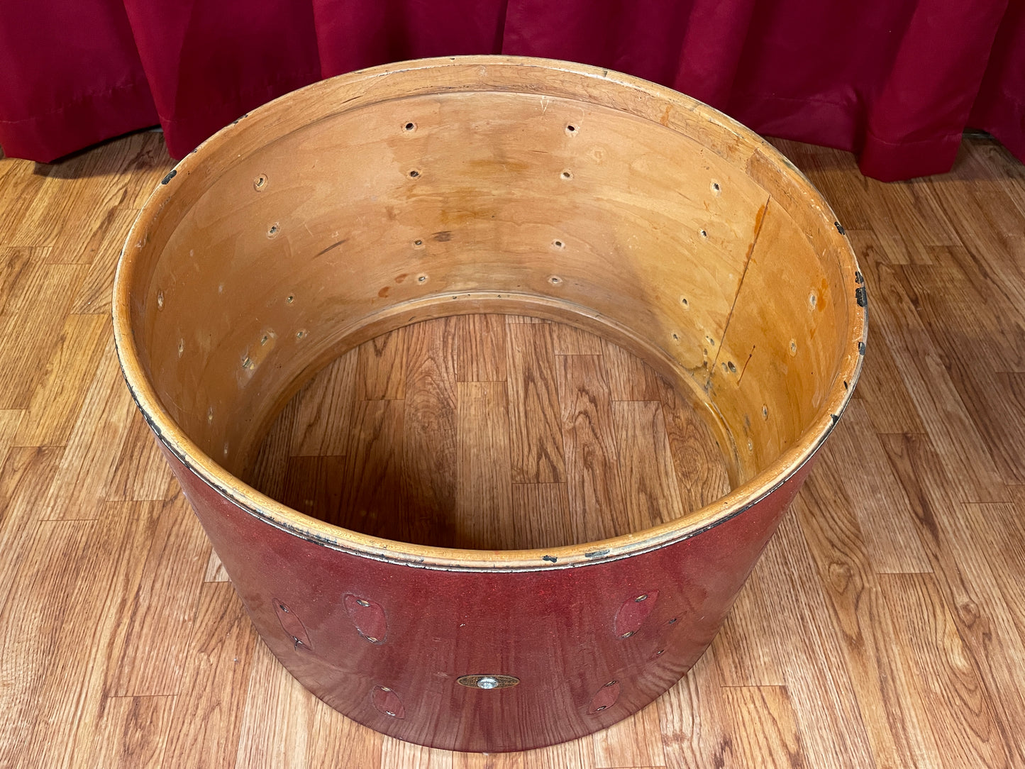 1965 Slingerland 14x22 Bass Drum Shell Red Sparkle 22x14