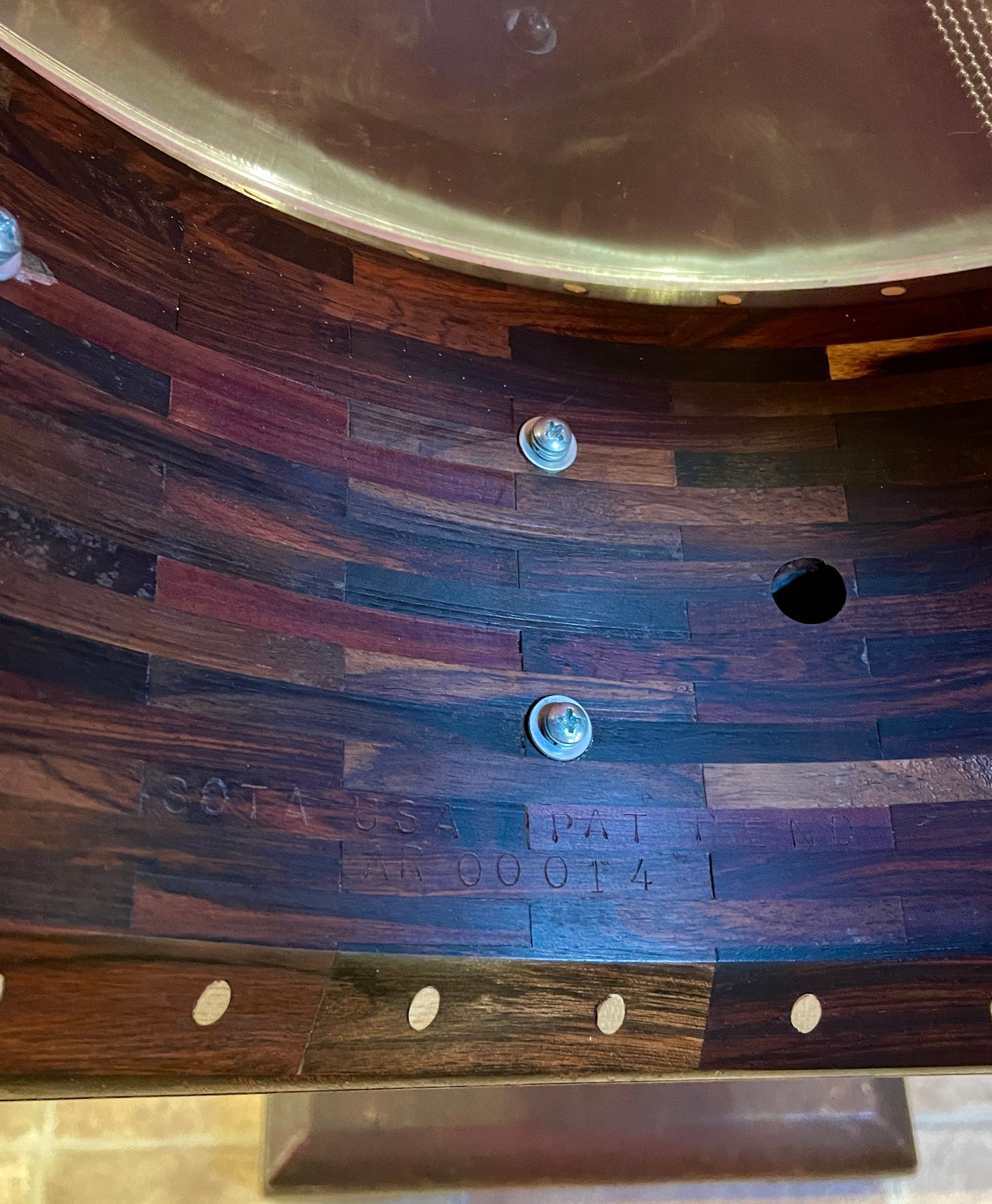 1980s SOTA 6x14 Segmented Rosewood Shell Snare Drum State Of The Art John Panazzo Styx