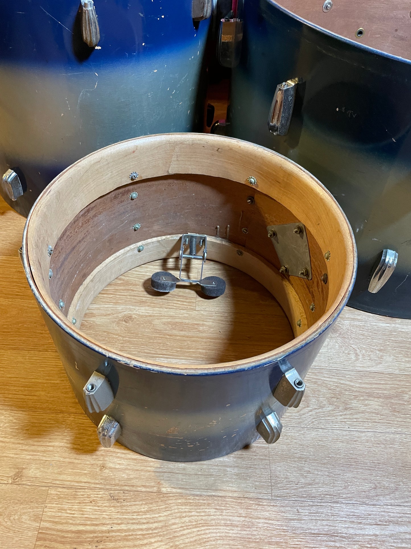 Vintage Slingerland Radio King Drum Set Blue/Silver Duco 24/13/16