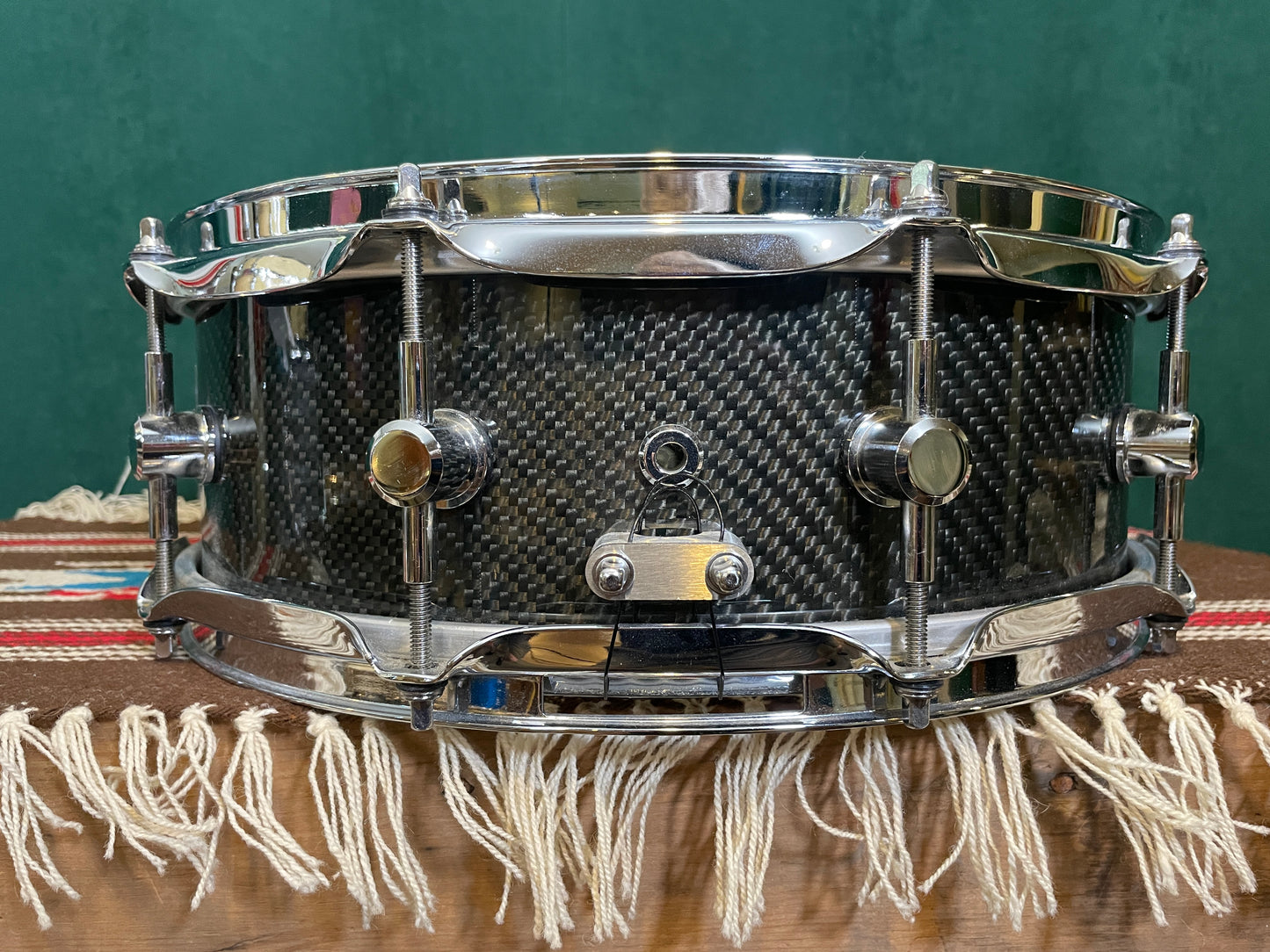 Spaun 5x14 Carbon Fiber Snare Drum w/ Trick GS007 Multi-Step Throw-Off