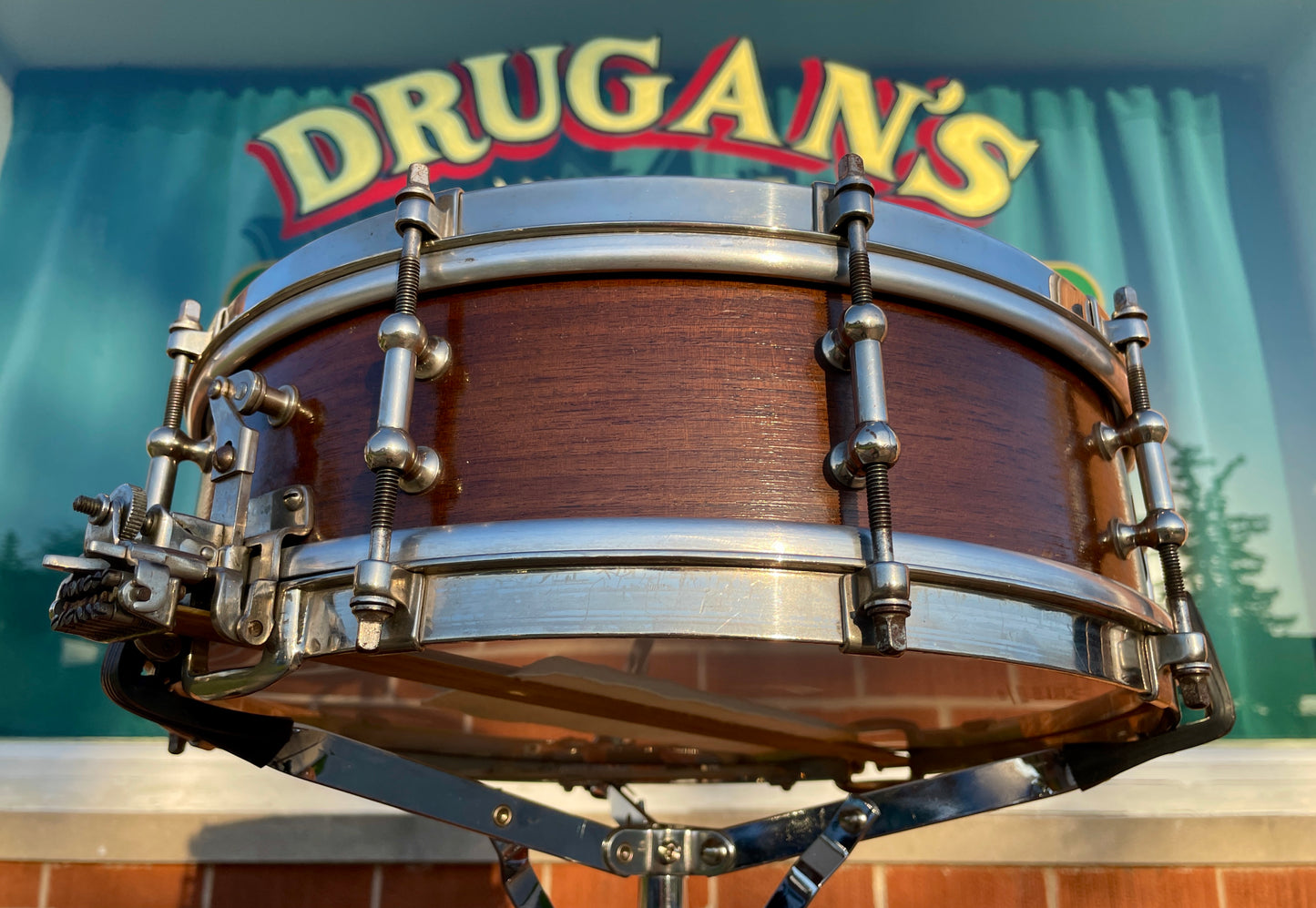 1920s Ludwig No. 245 Dance Model 4x14 Solid Walnut Shell Super Ludwig Snare Drum