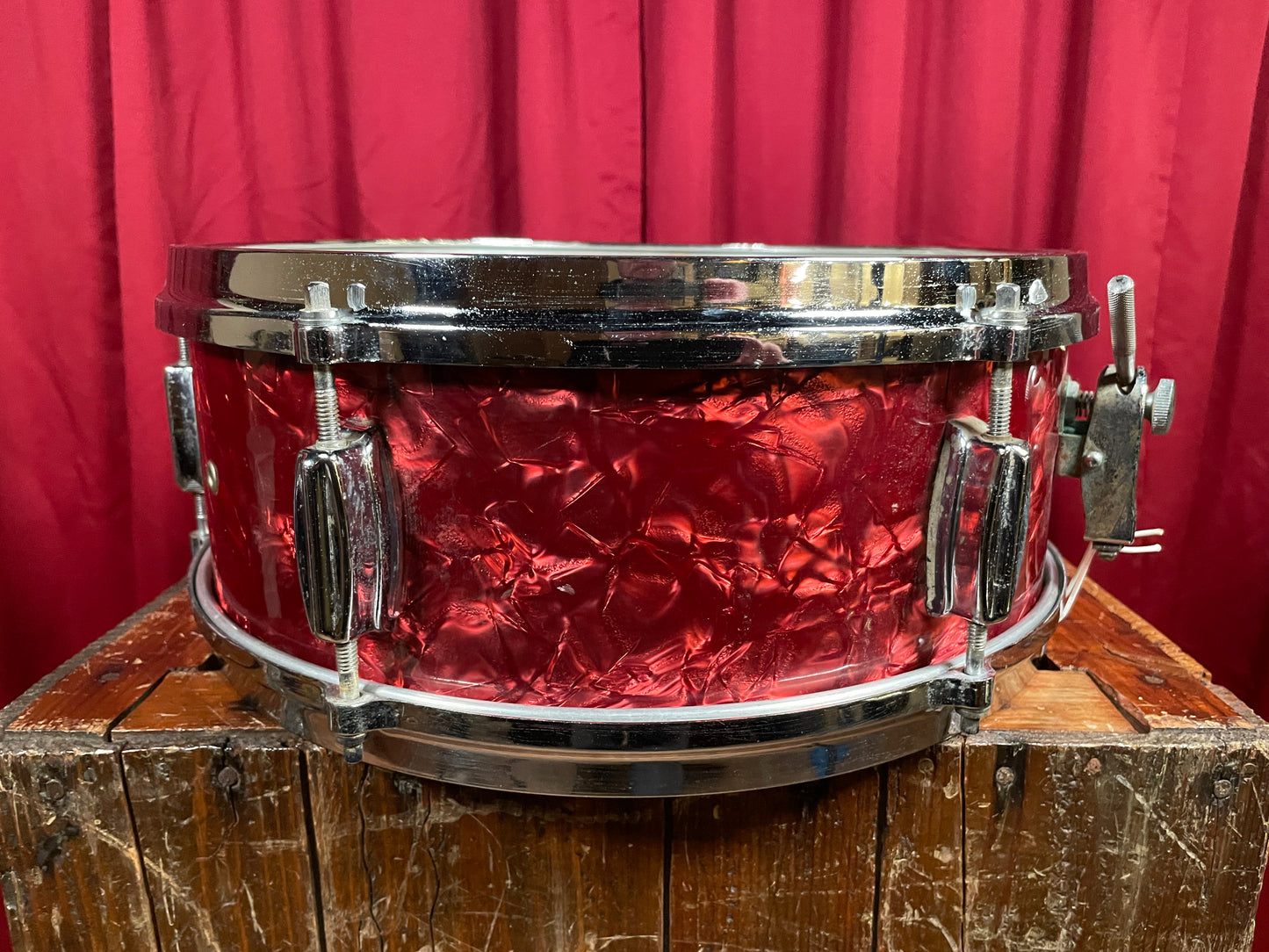 1960s Made in Japan 5.5x14 Snare Drum Red Pearl 6-Lug MIJ