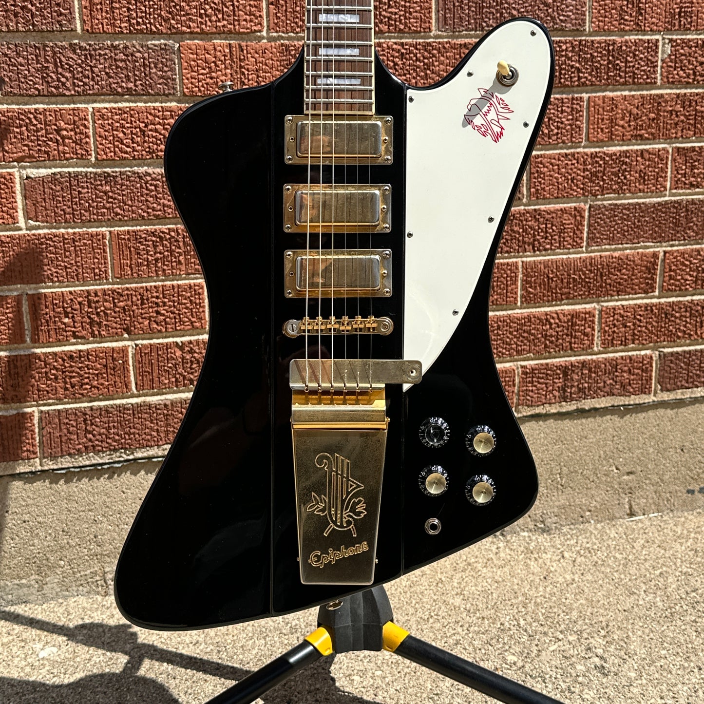 1999 Epiphone Firebird VII 3 Pickup Electric Guitar Ebony Black w/ OHSC