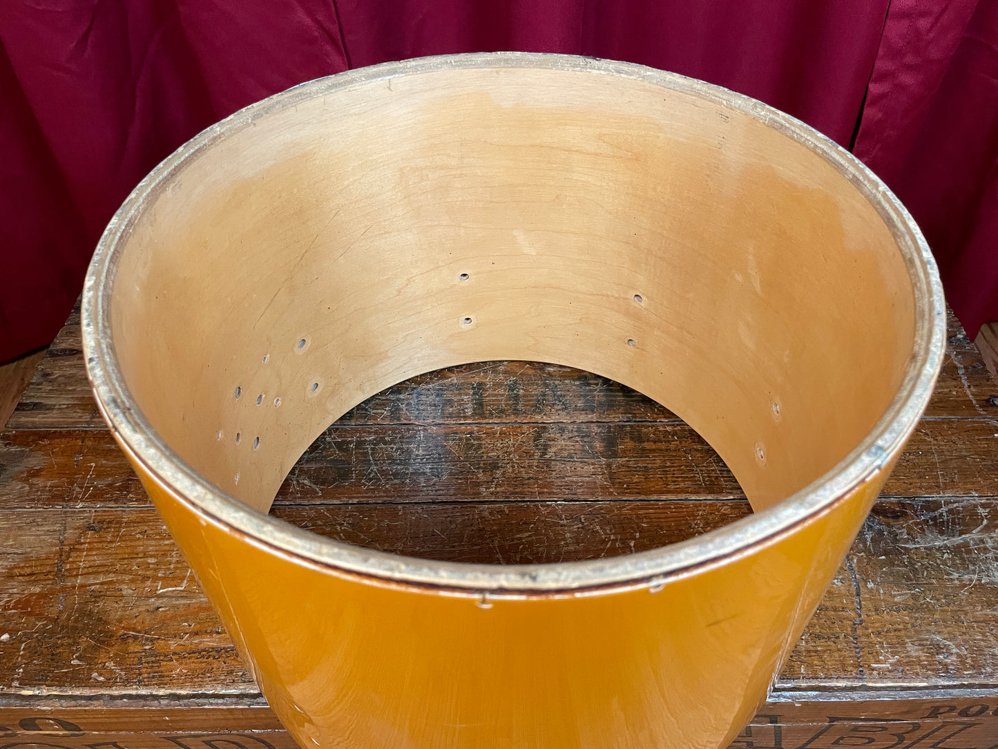 1980s Ludwig 9x13 Concert Tom Drum Shell Gold Silk 6-Ply
