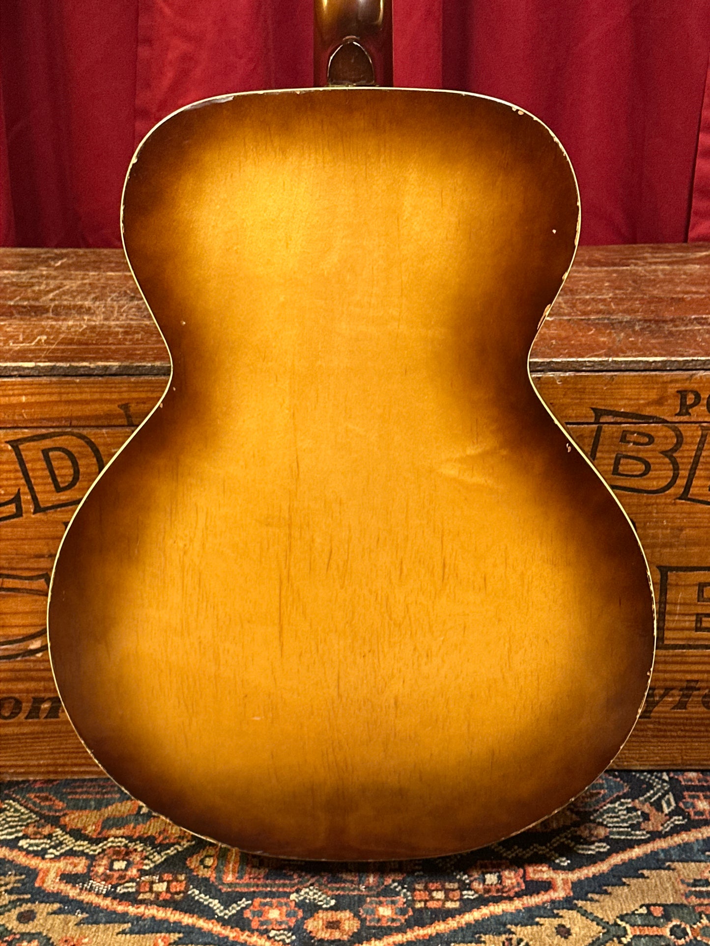 1950s Silvertone 6887 Archtop Acoustic Guitar Natural Burst w/ Gig Bag