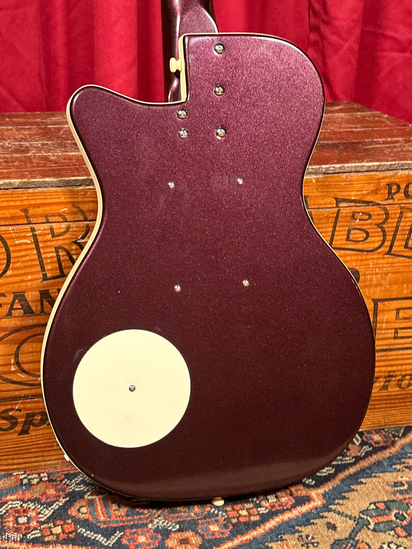 1990s Danelectro '56 U-2 Reissue Electric Guitar Beatnik Burgundy Purple Sparkle
