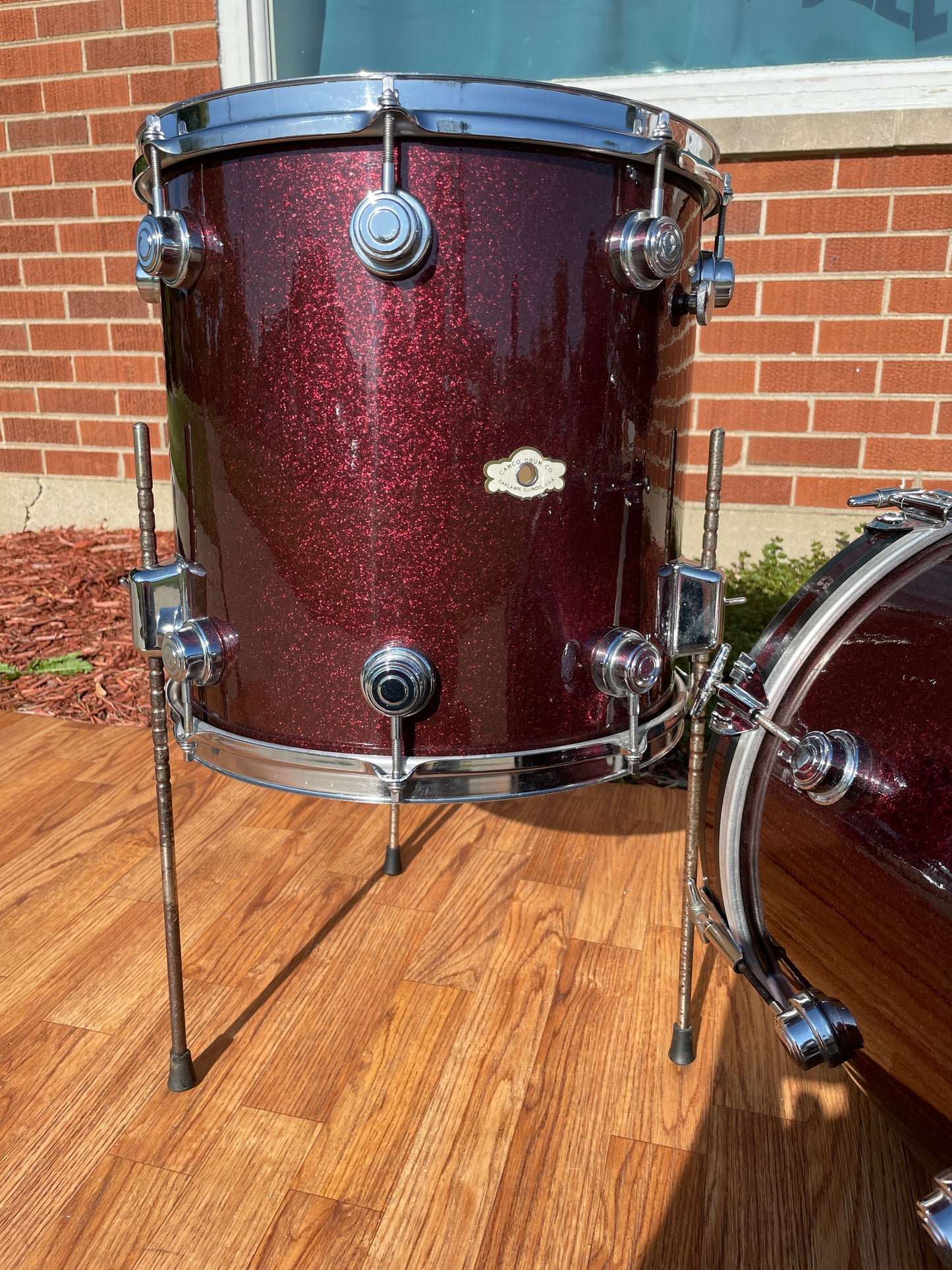 Vintage Camco Bop Drum Set Burgundy Sparkle 16/12/14