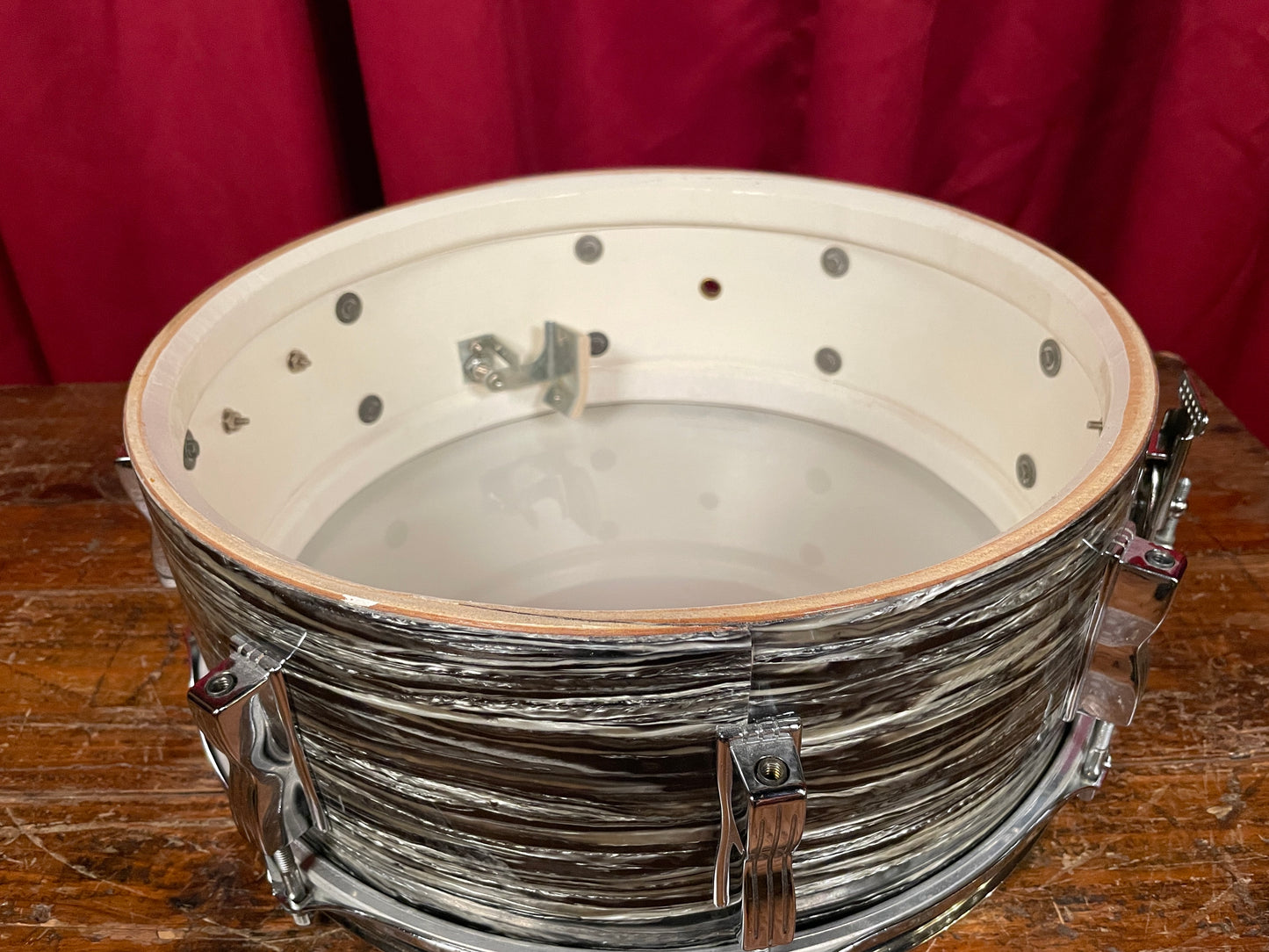 1966 Ludwig Jazz Festival 5x14 Snare Drum Oyster Black Pearl Ringo Starr, Inside