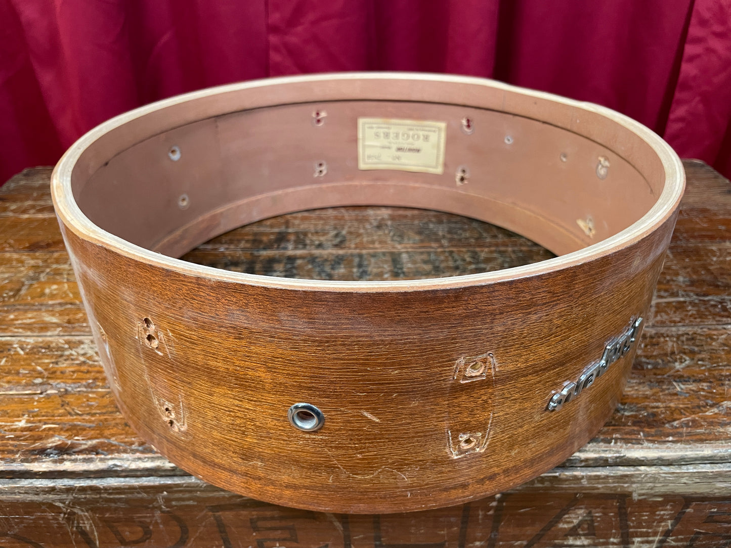 1960s Rogers Monitor Model 5x14 Snare Drum Shell Mahogany Cleveland