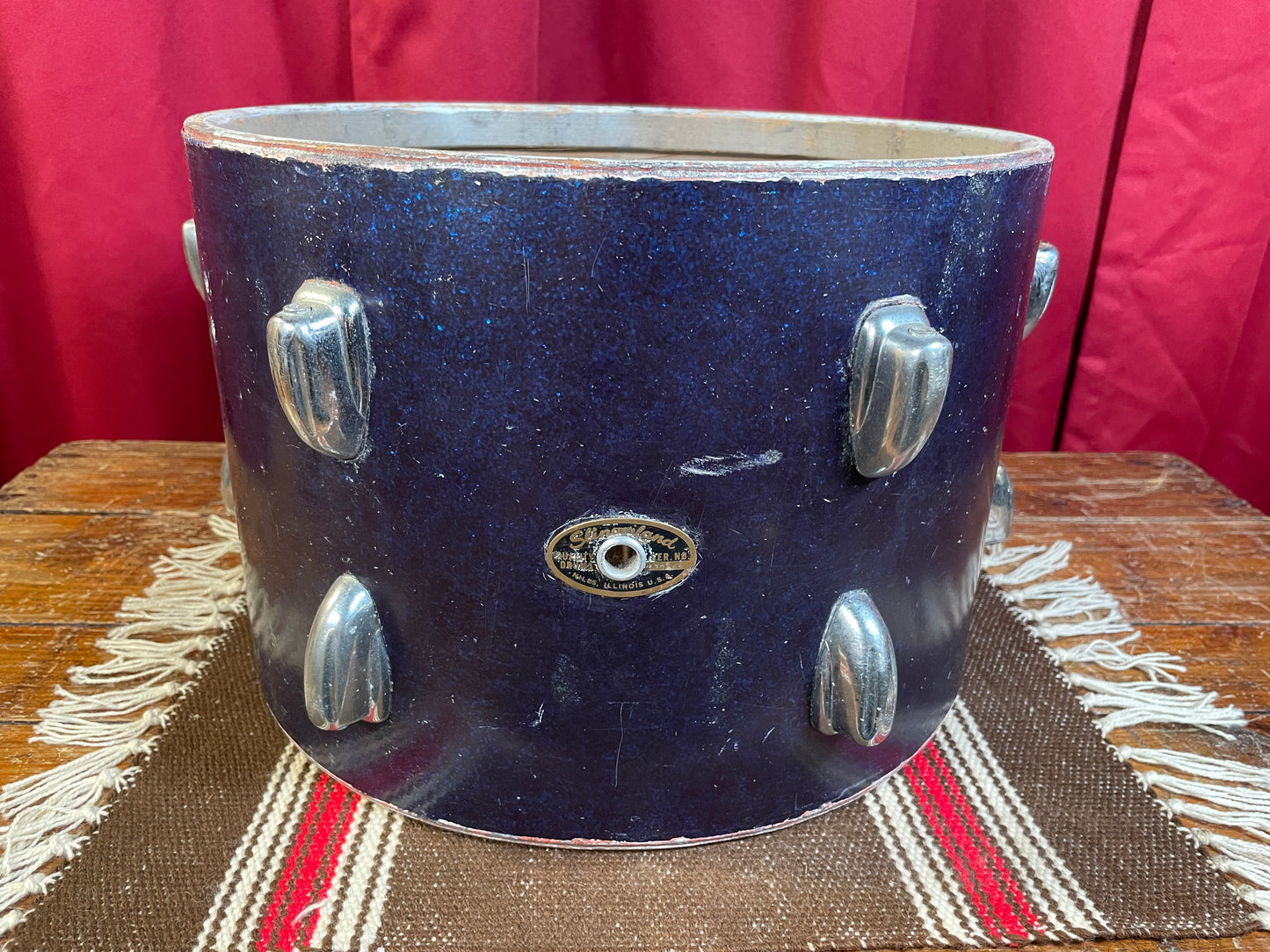 1960s Slingerland 9x13 Tom Shell Dark Sparkling Blue Pearl