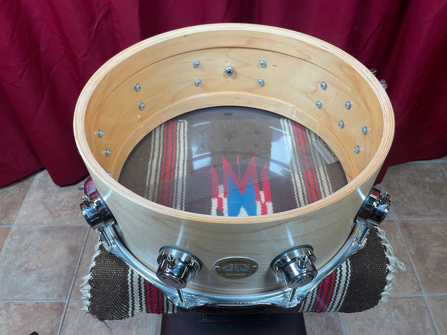 2007 DW Collector's Series 6x14 Maple Snare Drum Natural Drum Workshop Ten & Six