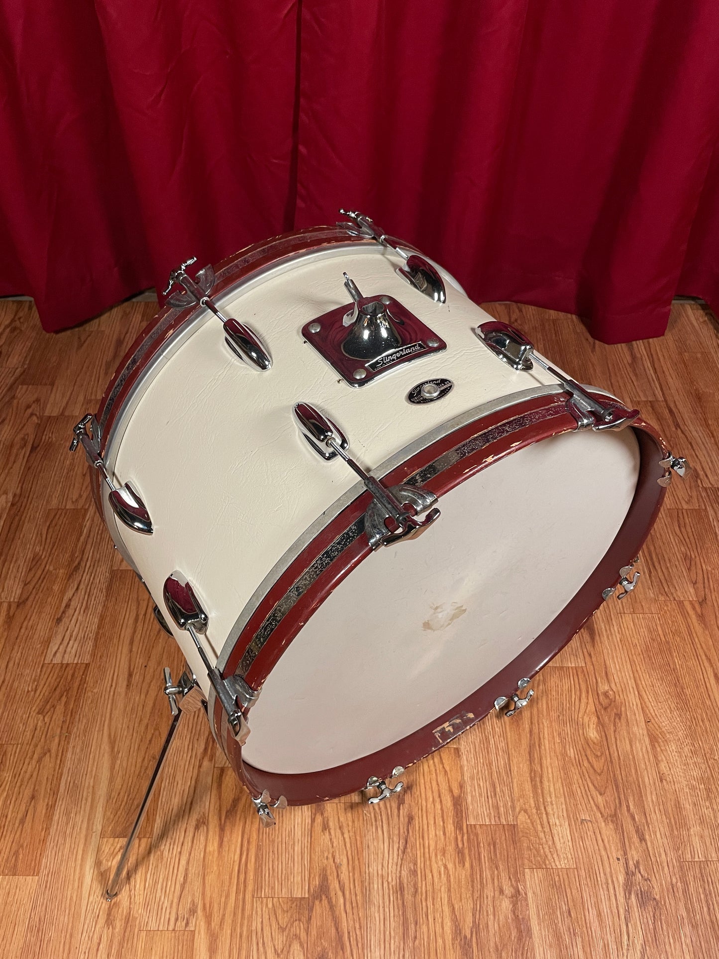 1975 Slingerland Sound King 12x20 Bass Drum Classic White Cordova Leatherette Wrap