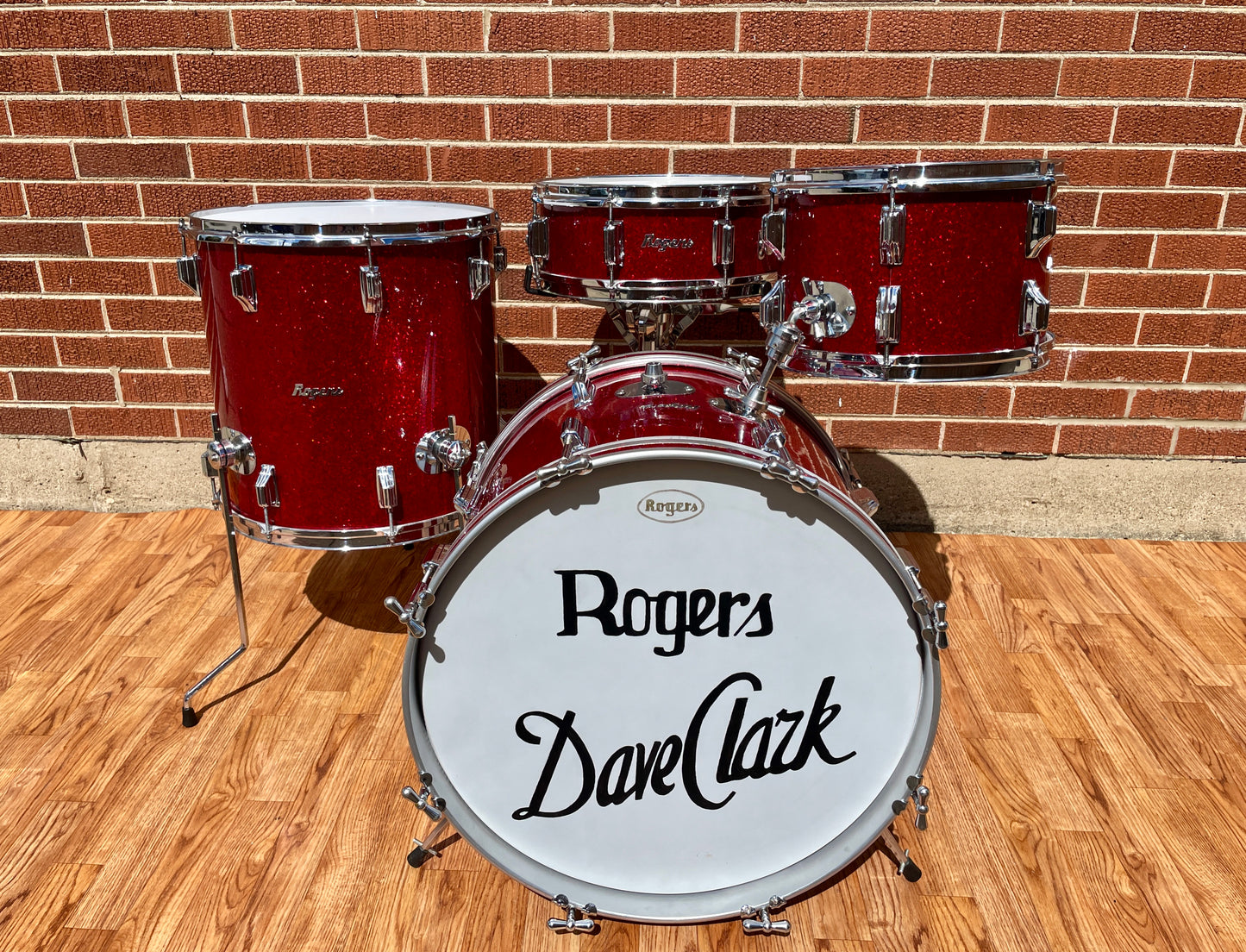Rogers Dave Clark Tribute Drum Set Red Sparkle